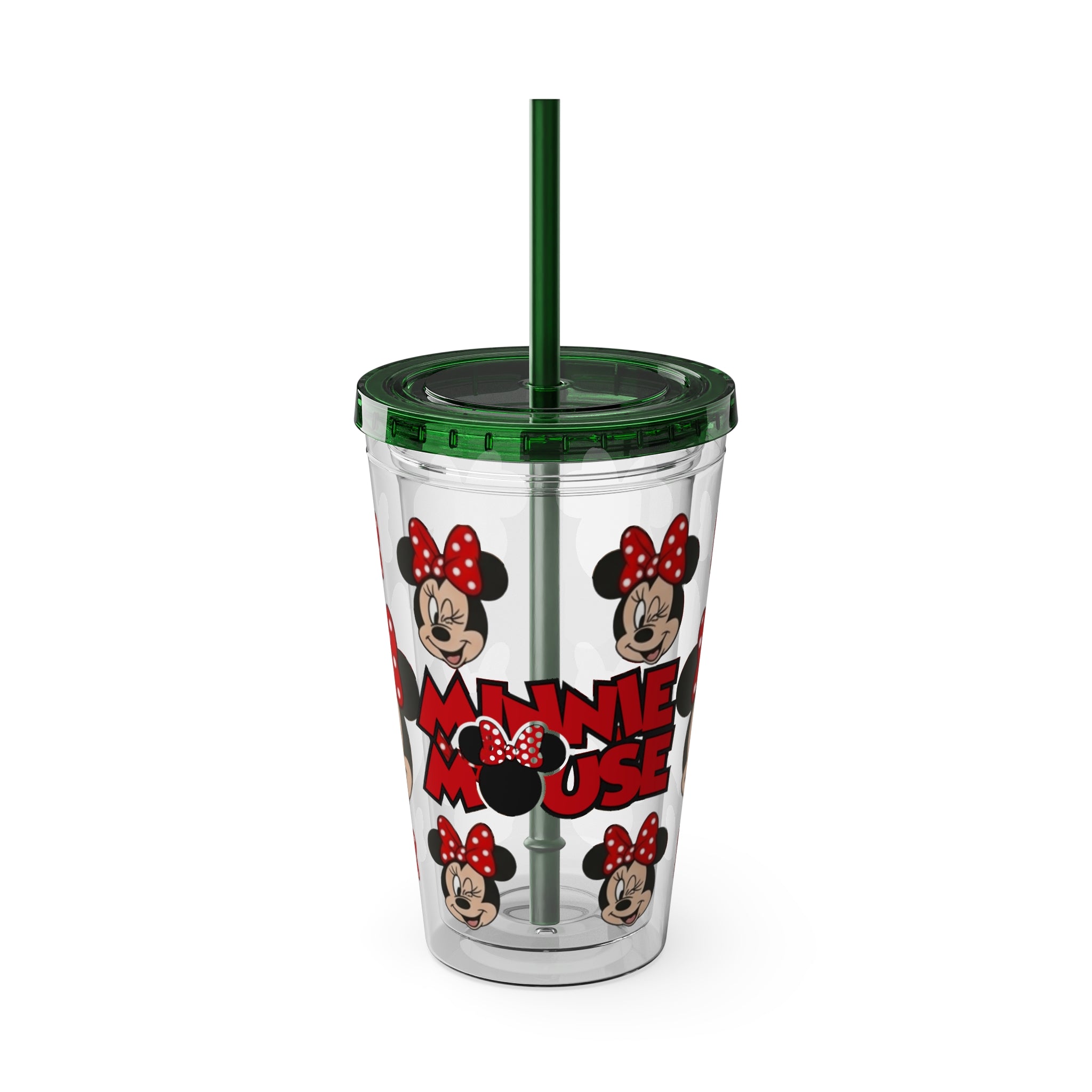 16oz Character Straw Tumbler – Red Polka Dot Bow Design
