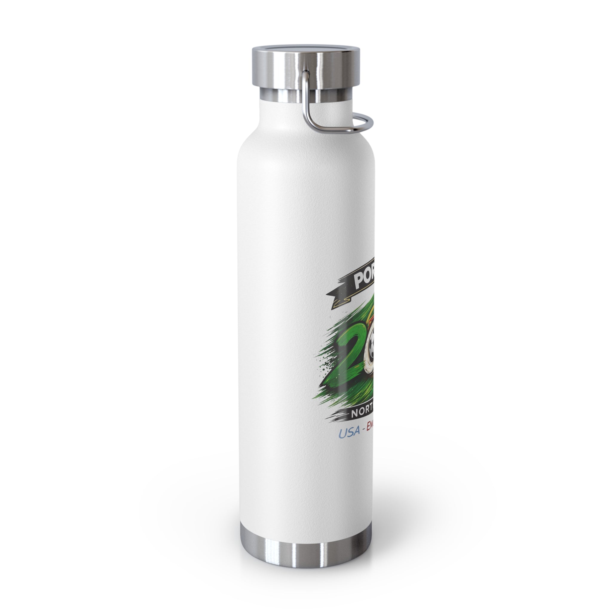 Portugal 2026 Soccer Travel Bottle — 22oz Copper Vacuum Insulated Water Bottle