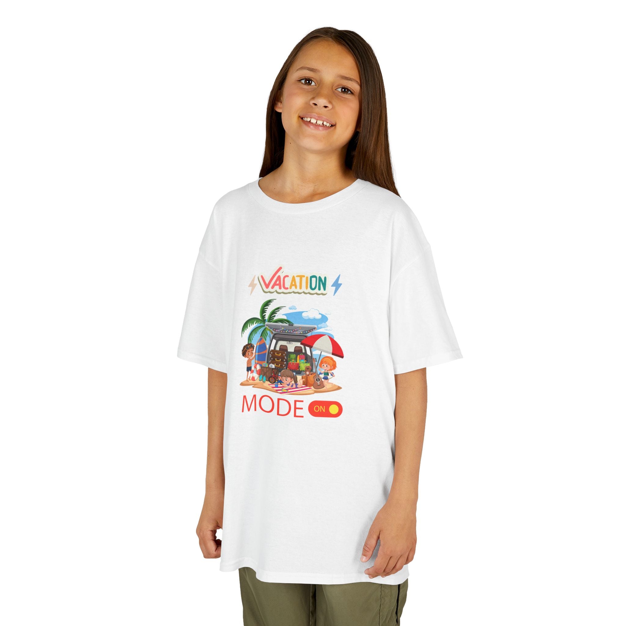Kids Tee — "Vacation Mode" Beach Graphic Shirt