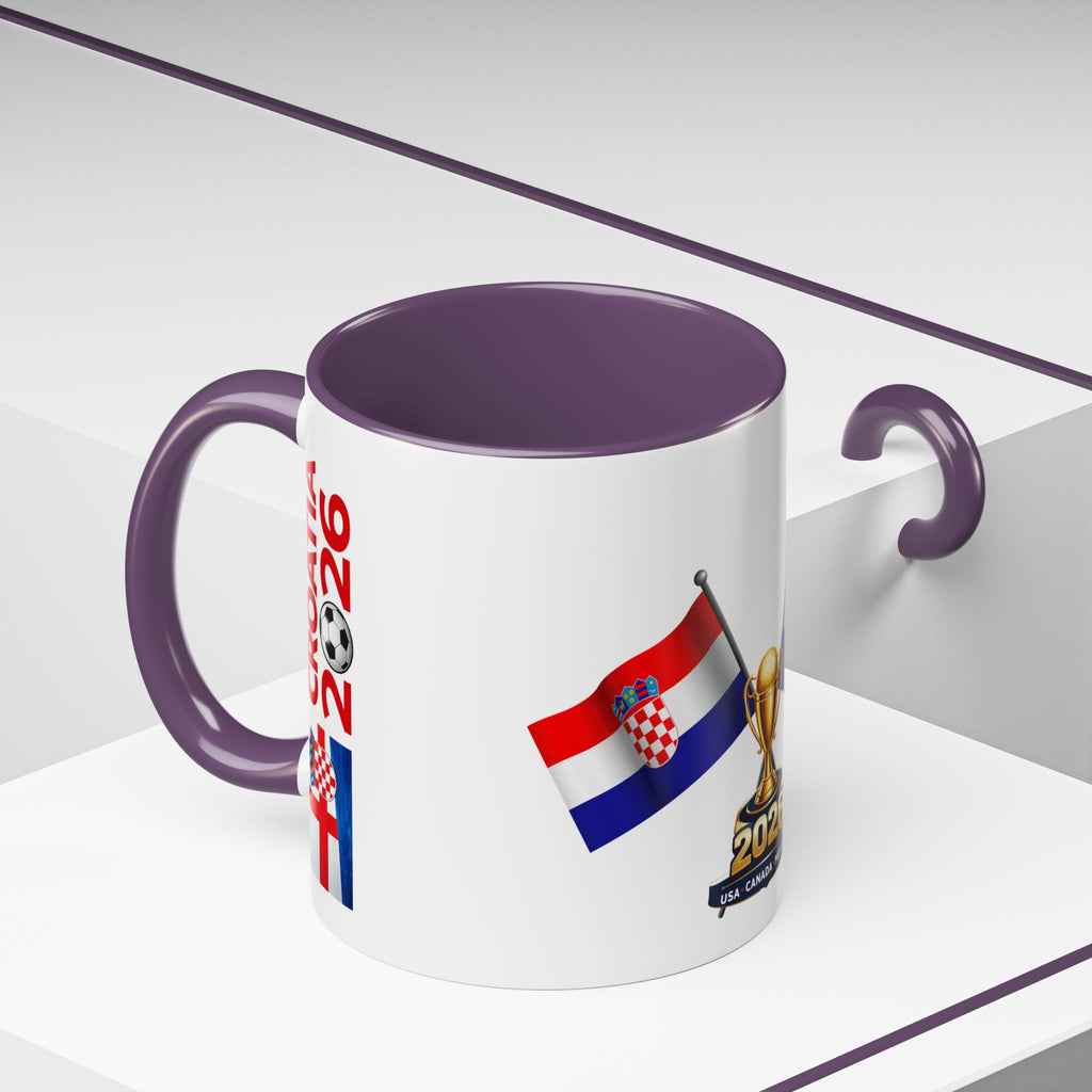 Croatia 2026 Soccer Fan Coffee Mug — Flags & Trophy Cup Design