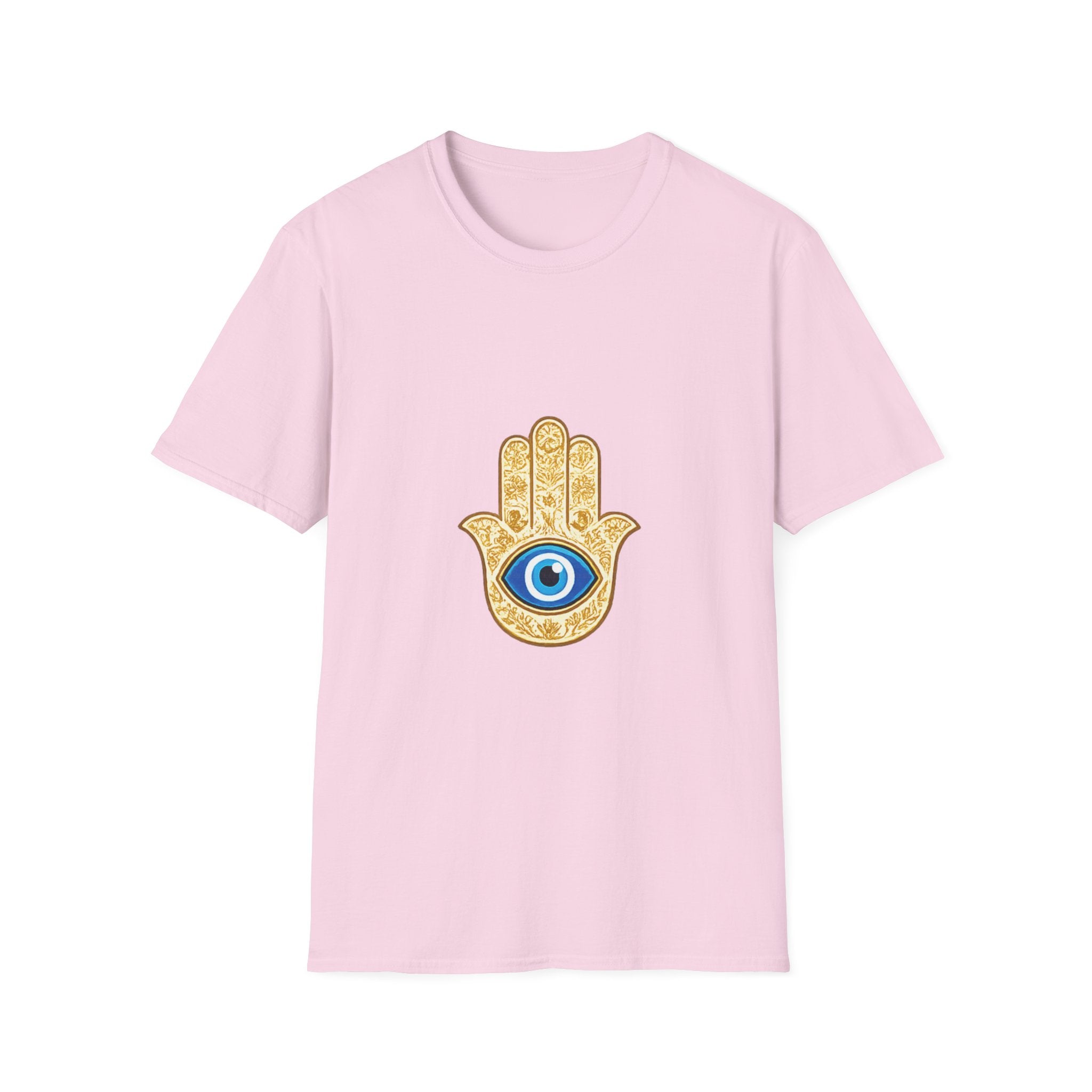 Hamsa Hand T-Shirt with Blue Evil Eye — Protective Spiritual Symbol Tee
