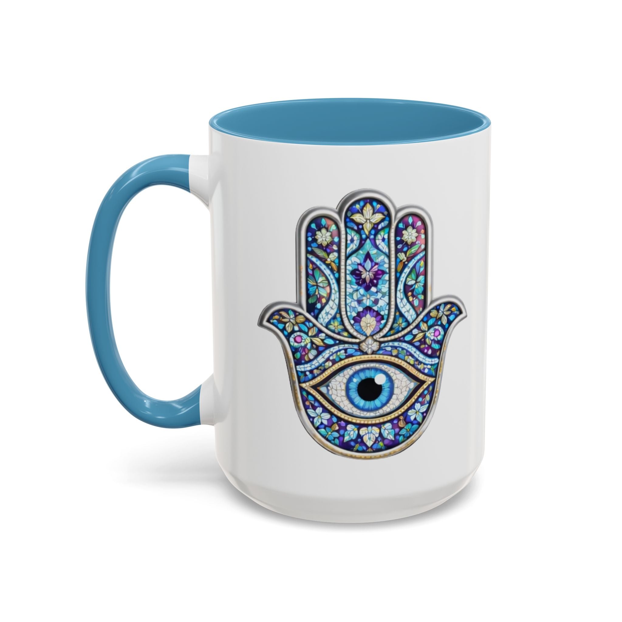 Hamsa Eye Accent Coffee Mug