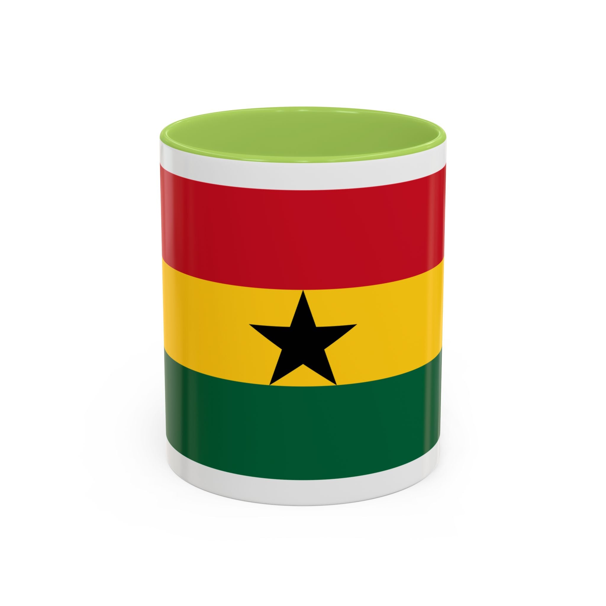Ghana Flag Accent Coffee Mug – Black Star Red Yellow Green 11/15oz