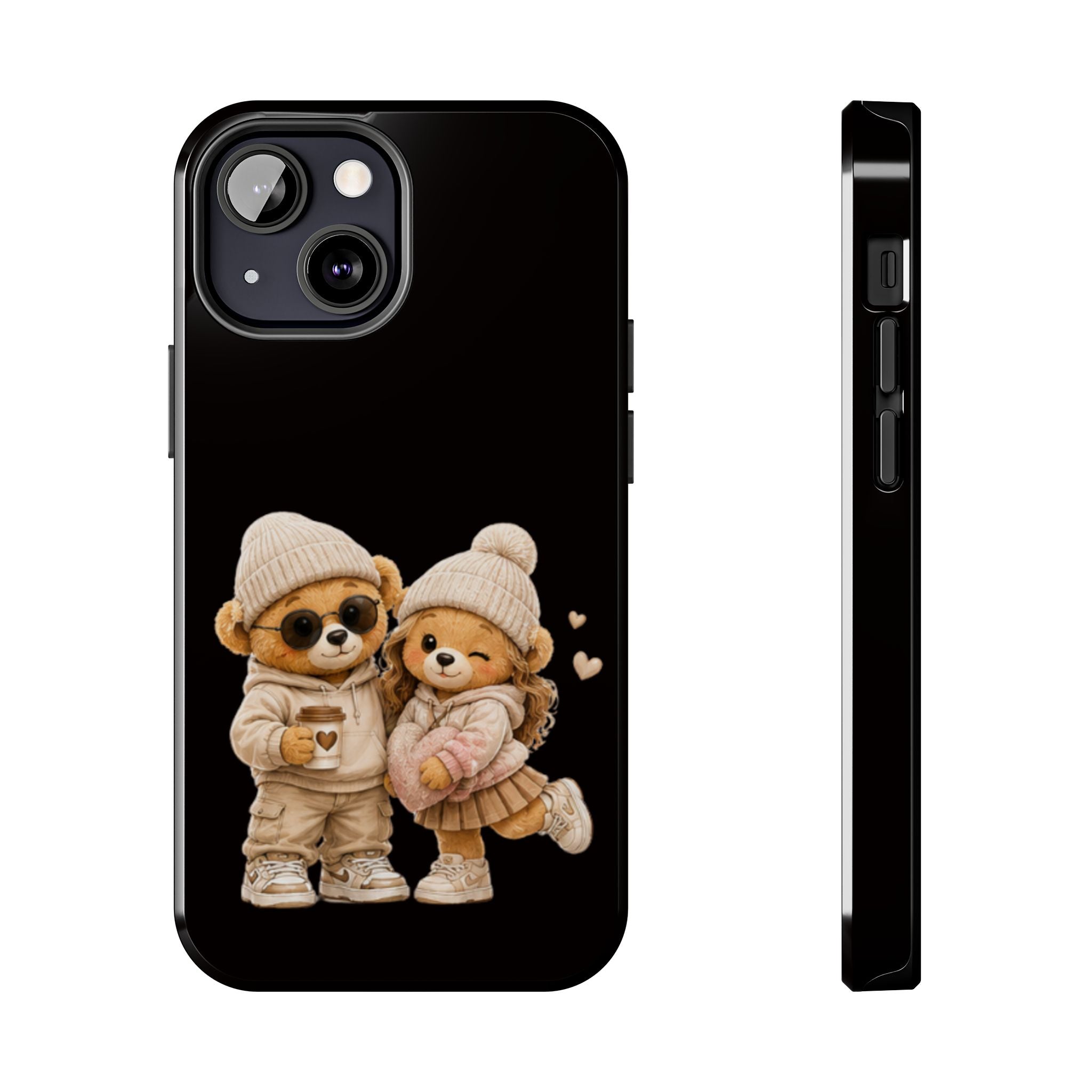 Cute Couple Bears Tough Phone Case — Cozy Winter Bear Phone Cover