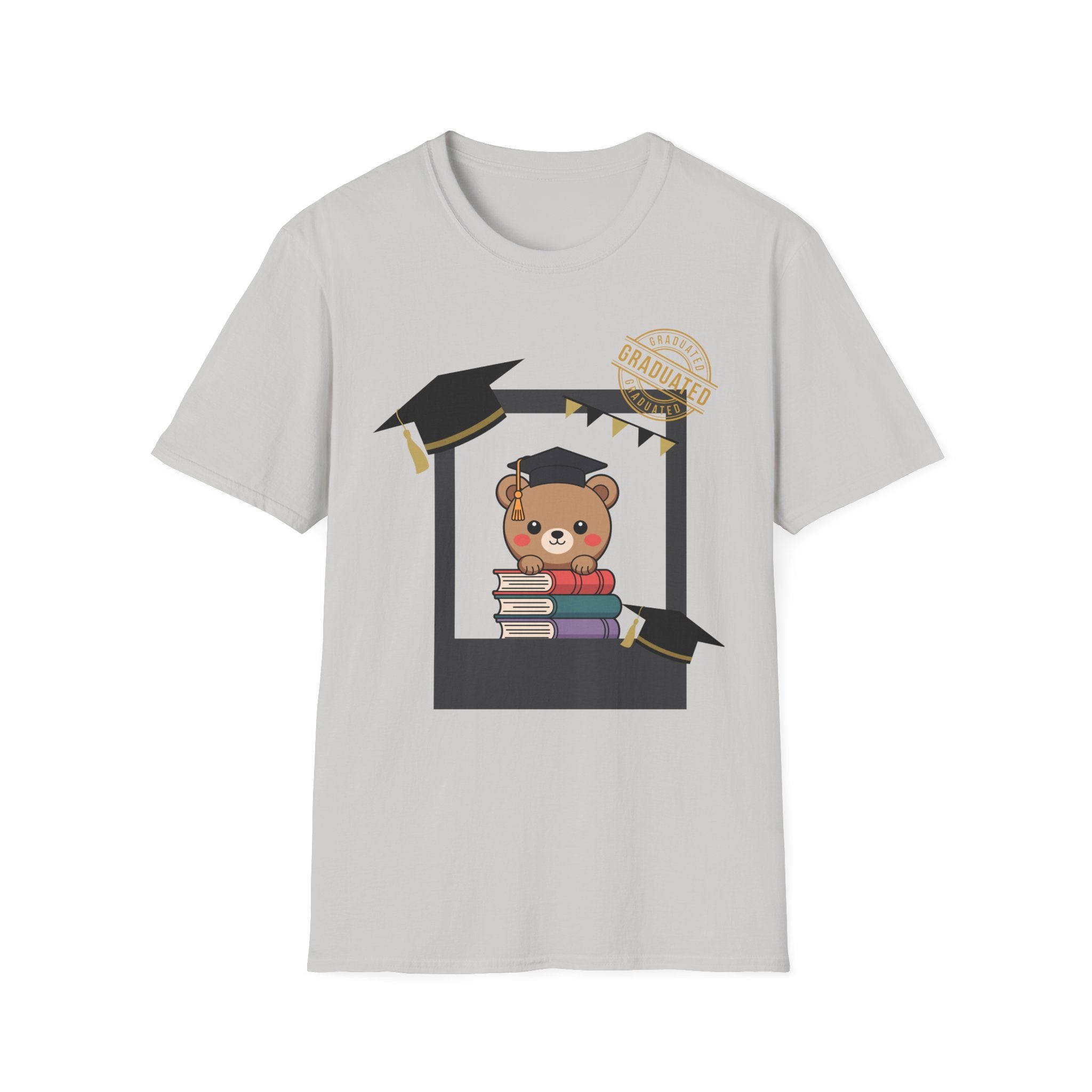 Graduation Bear T-Shirt — Cute Cap & Books Grad Tee for Kids
