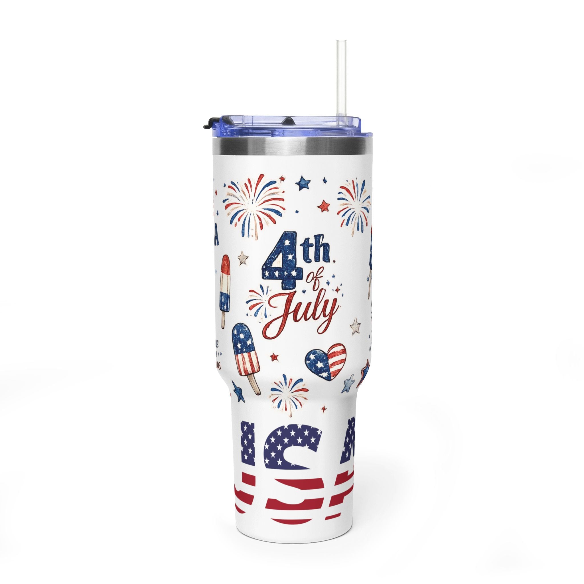 4th of July USA Vacuum Tumbler — 40oz Patriotic Thermal Cup