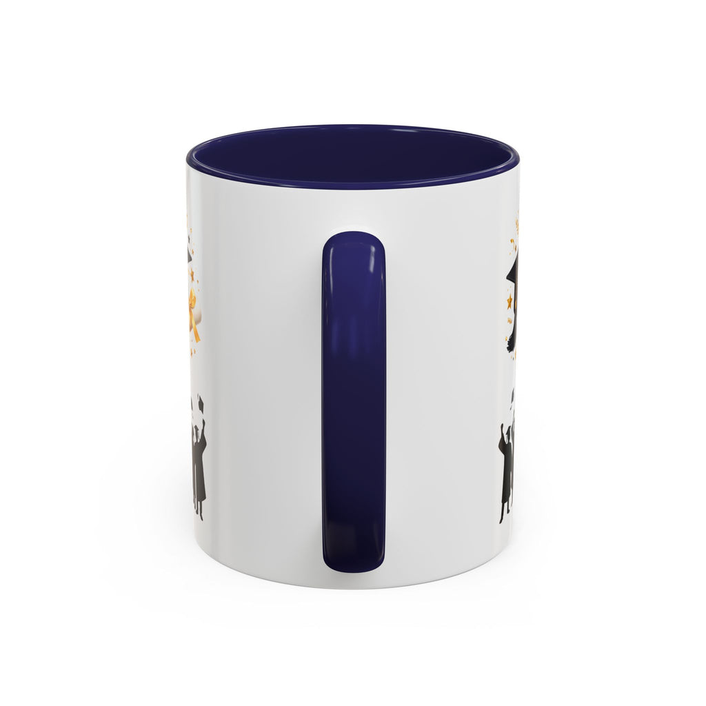Graduation Celebration Coffee Mug — Cap, Diploma & Tossed Caps Design