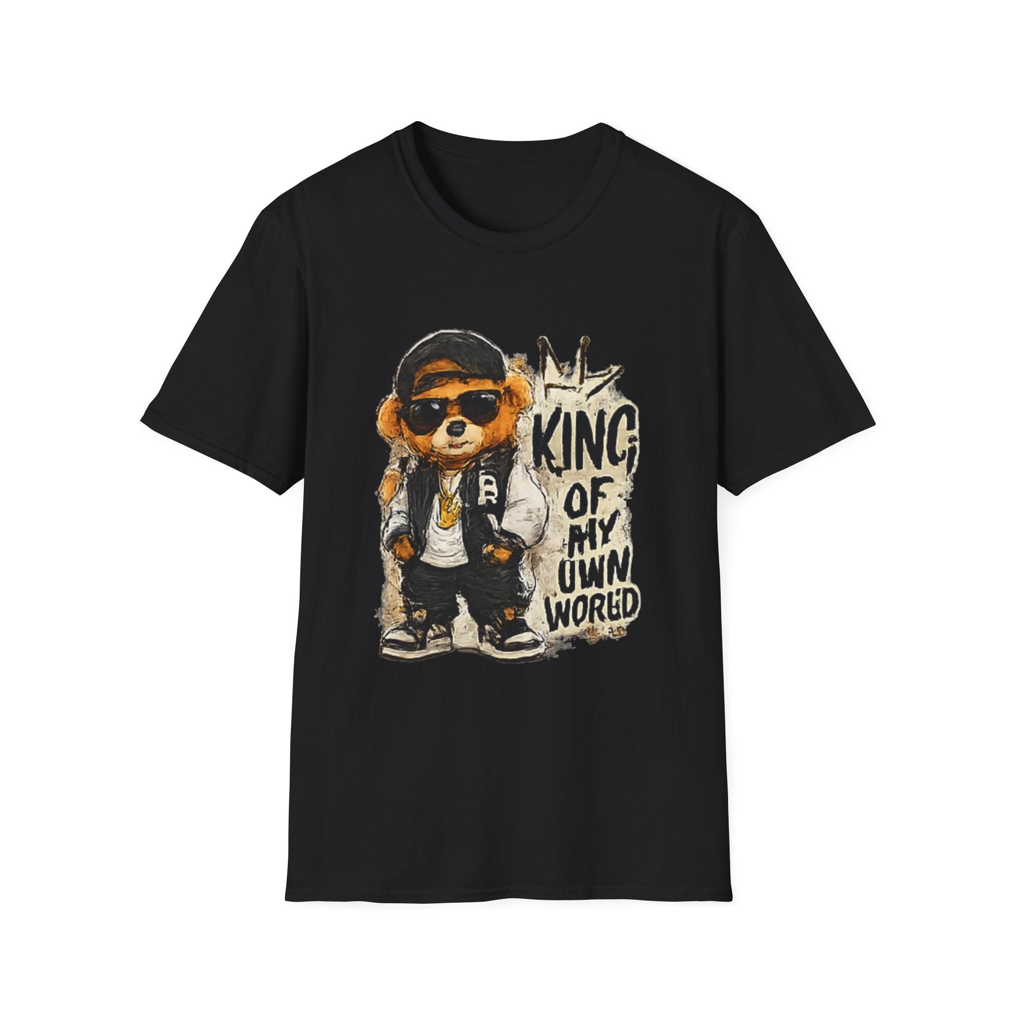 T-Shirt — 'King of My Own World' Cute Bear Graphic Tee