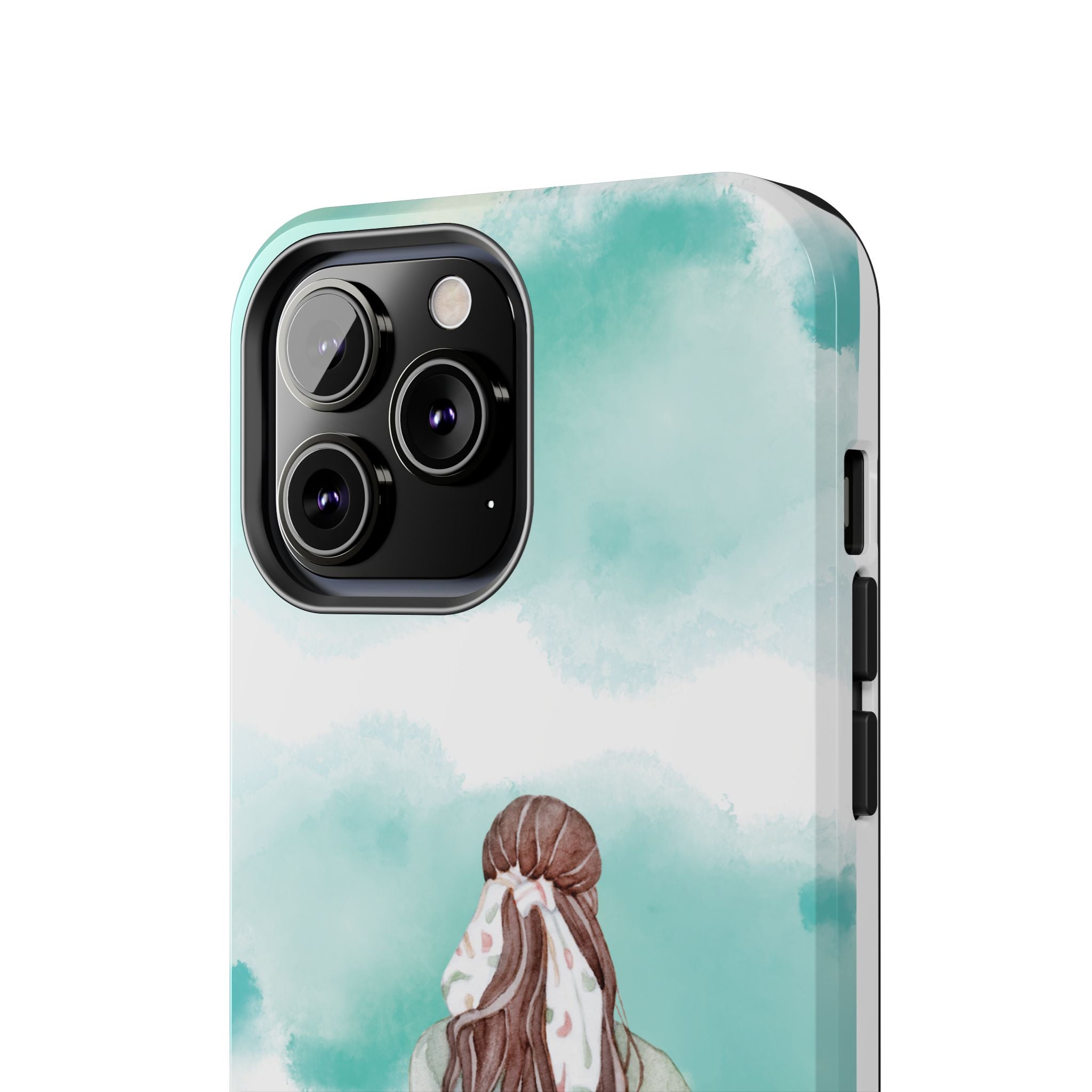 Watercolor Girl Tough Phone Case — Trendy Pastel Back-to-School Protective Cover
