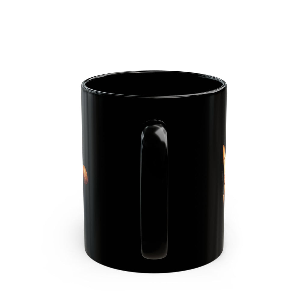 Makeup Lover Black Ceramic Mug — Cosmetic Brush & Lipstick Coffee Cup (11oz/15oz)