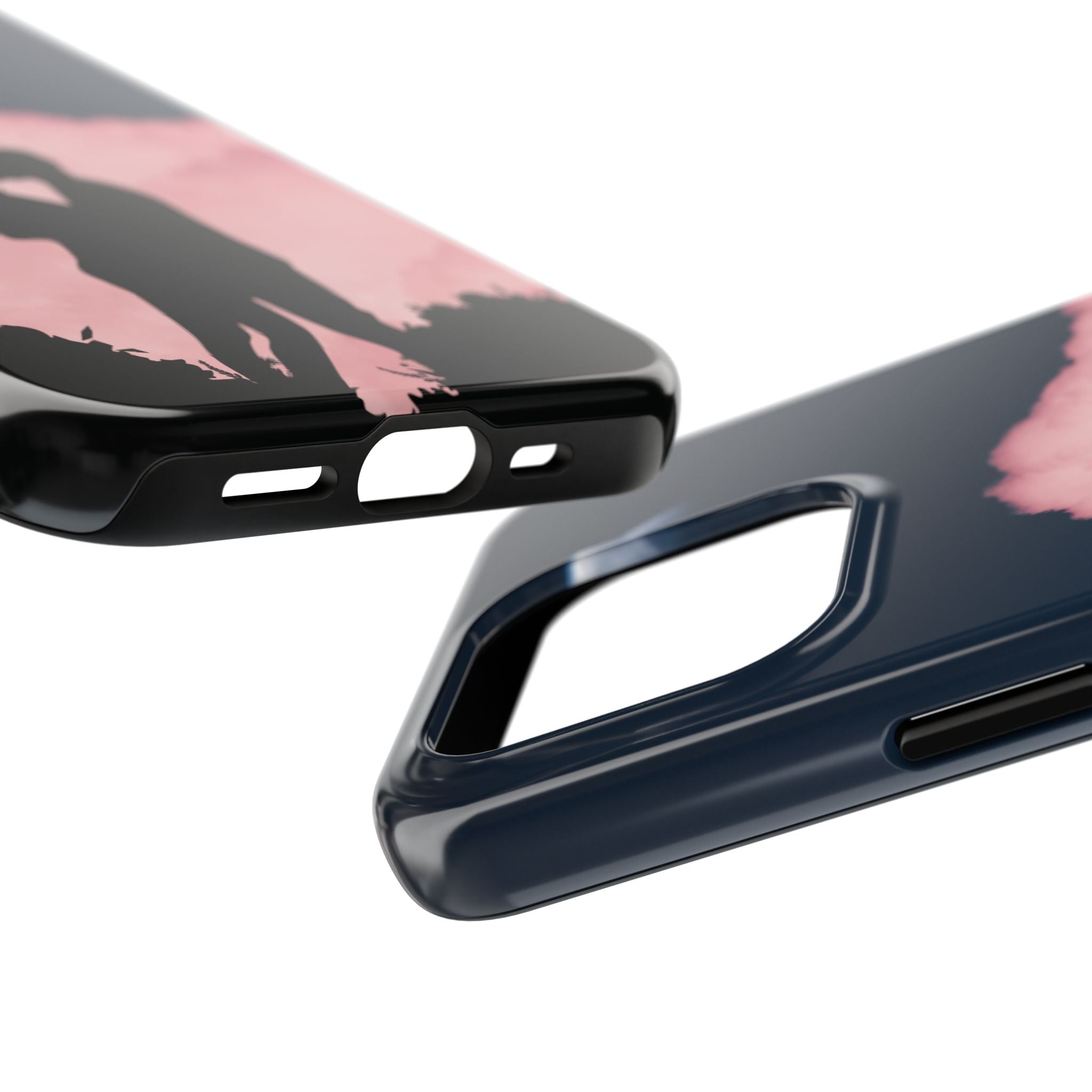 Tough Phone Case — Romantic Couple Silhouette with Moon & Pink Cloud
