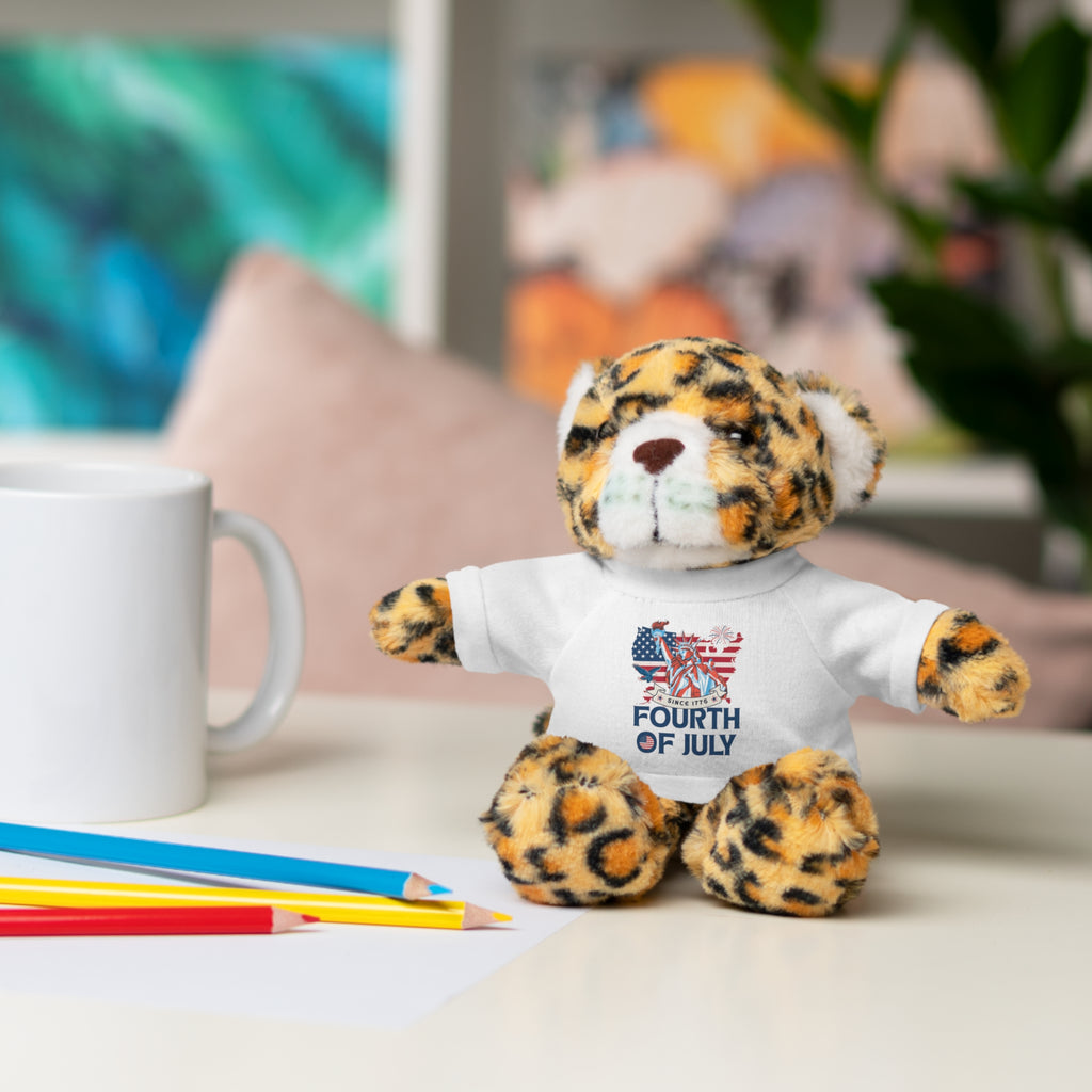 Fourth of July Teddy Bear — Plush Bear with 'Fourth of July' Tee
