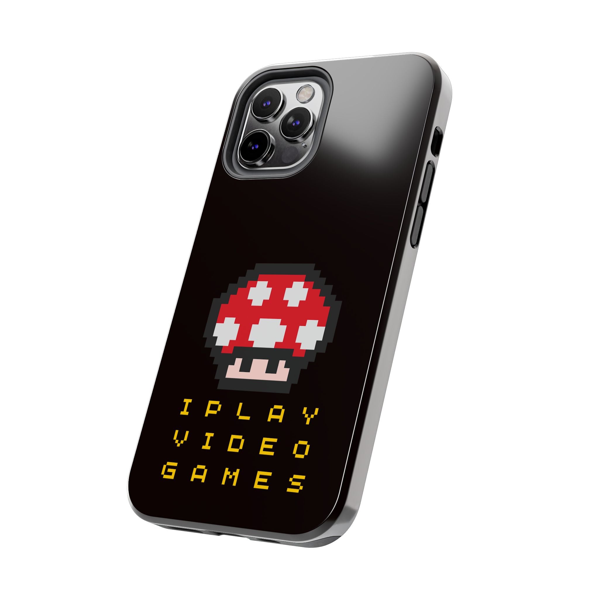 I Play Video Games Pixel Mushroom Phone Case — Tough Protective Gamer Case