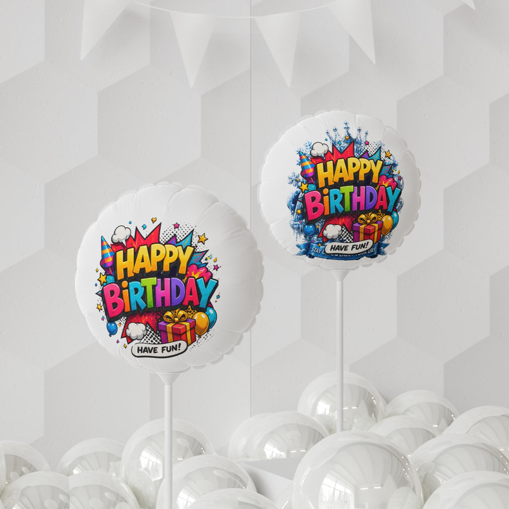 11" Icy Blue "Happy Birthday" Balloon