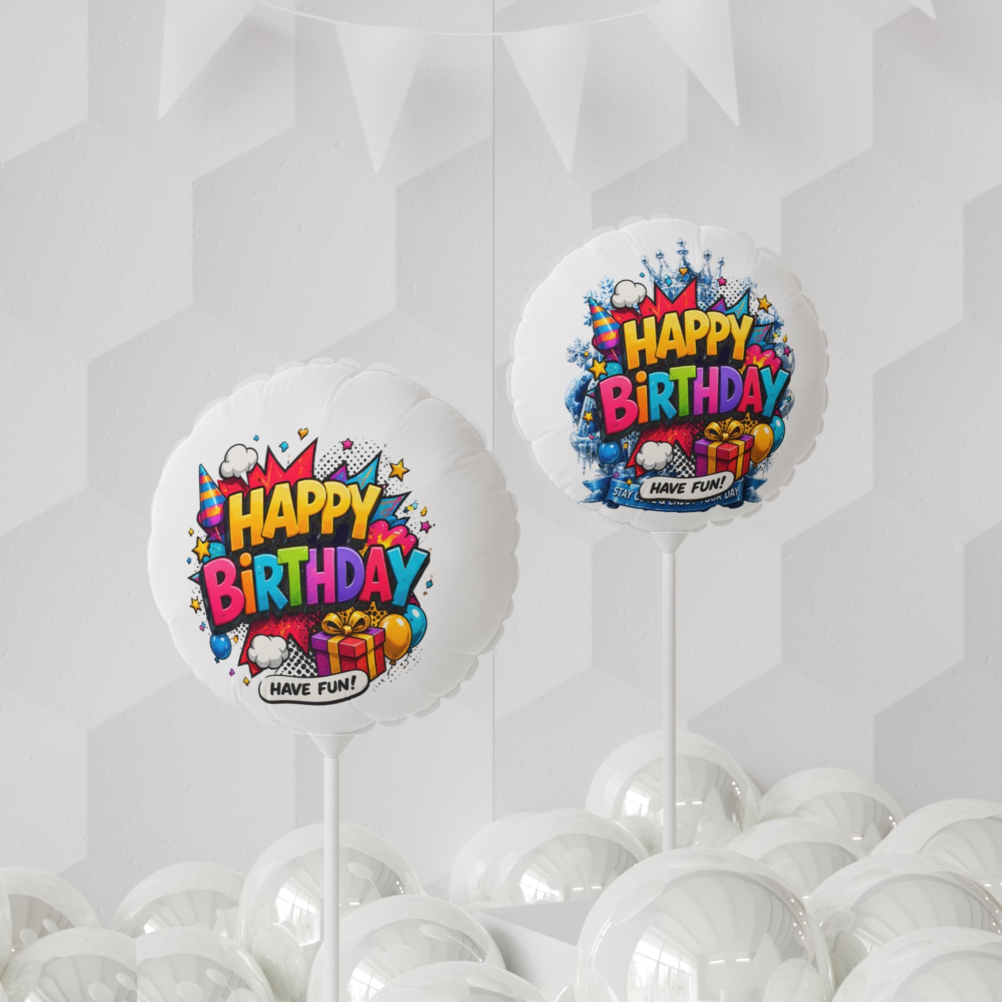 11" Icy Blue "Happy Birthday" Balloon