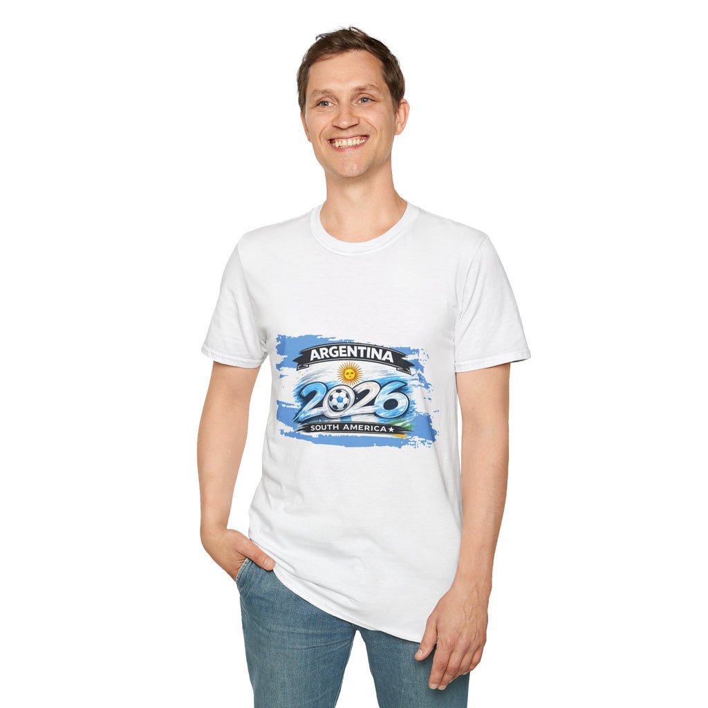 Argentina 2026 Soccer Cup T-Shirt — South America Flag & Trophy Design