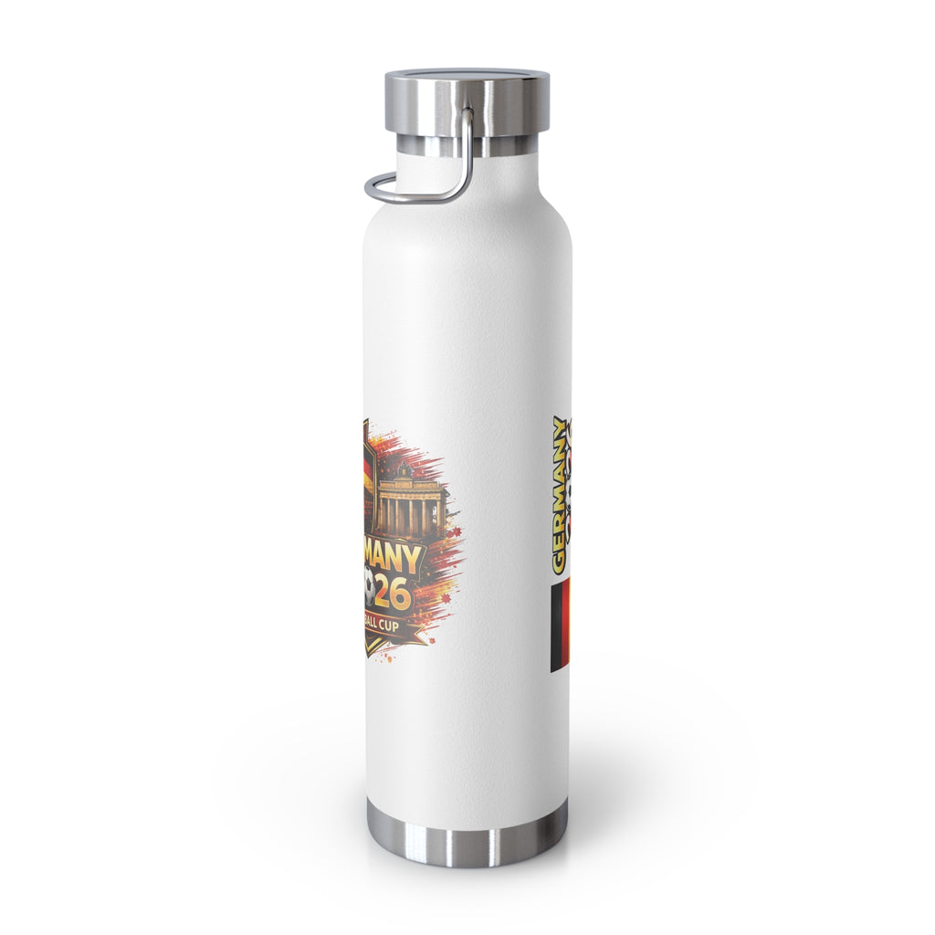 Germany 2026 Football Fan Water Bottle — Vacuum Insulated 22oz