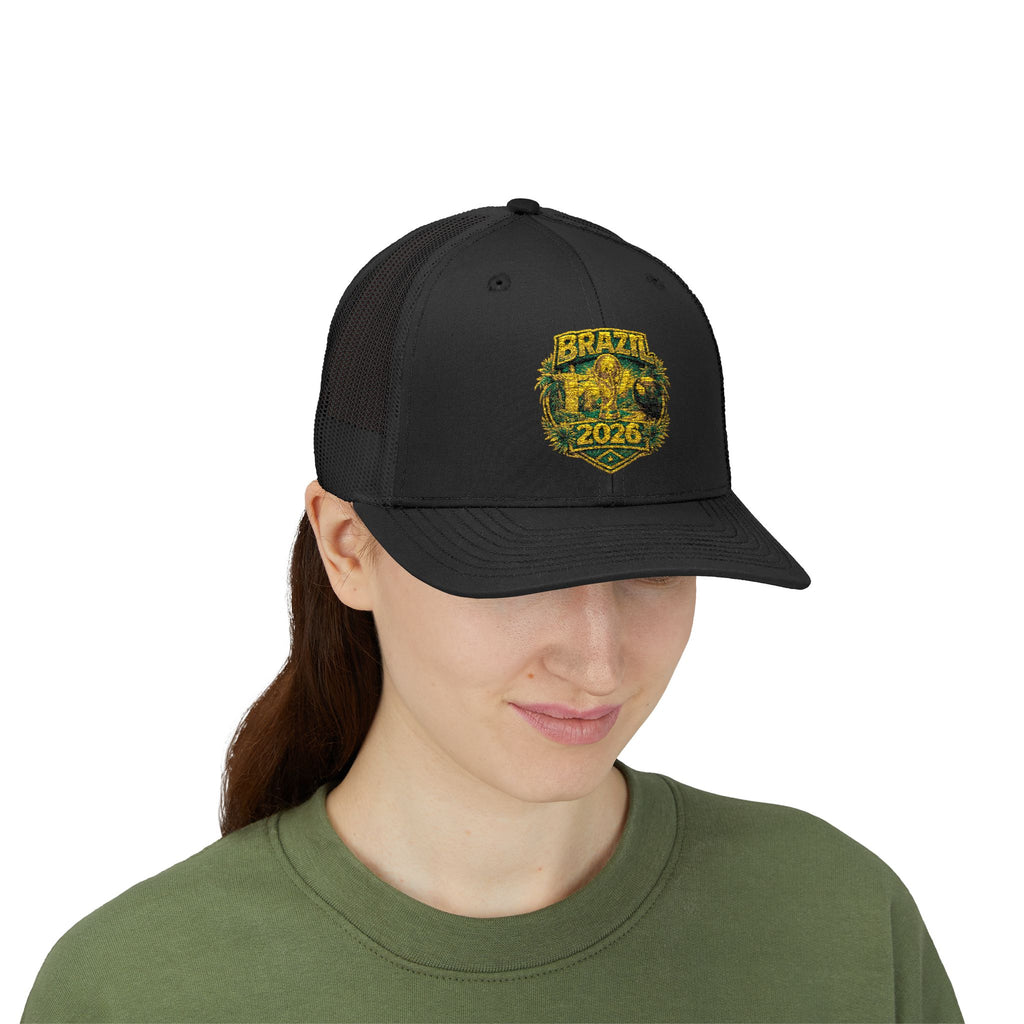 Brazil  Vintage Patch Trucker Cap — Rustic 2026 Crest Snapback