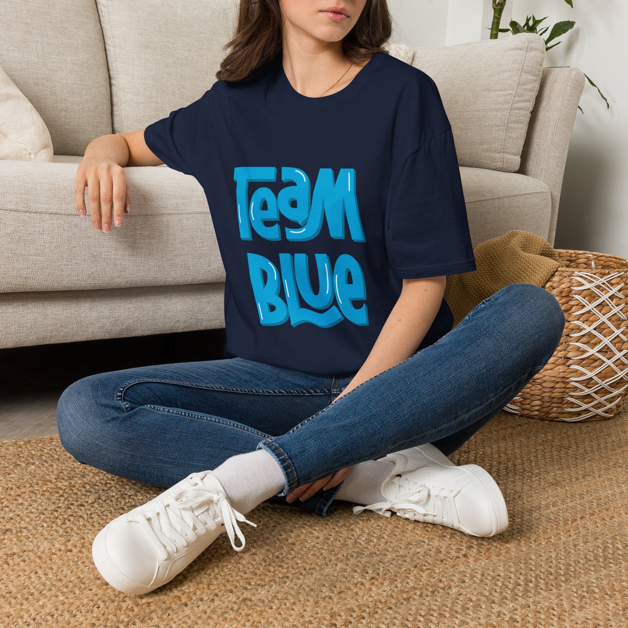 Team Blue Baby Gender T-Shirt — Retro Wave Graphic Tee
