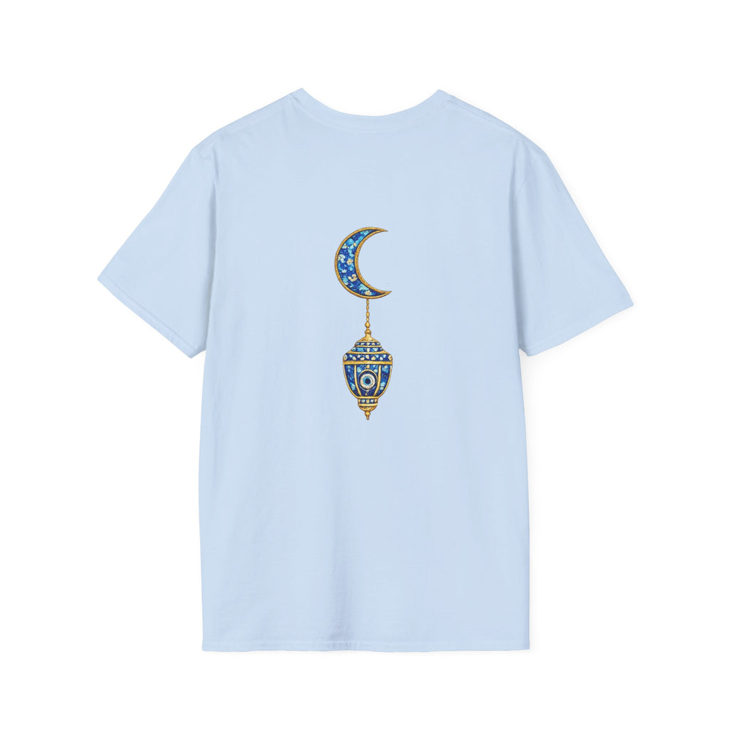 Evil Eye Crescent Lantern T‑Shirt — Protective Nazar Tee with Moon Lantern Design