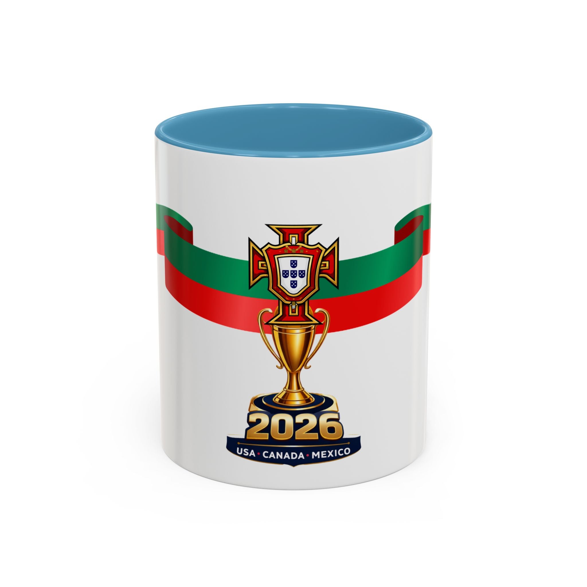 Portugal 2026 Soccer Cup Accent Coffee Mug – Portugal 2026 Trophy Design