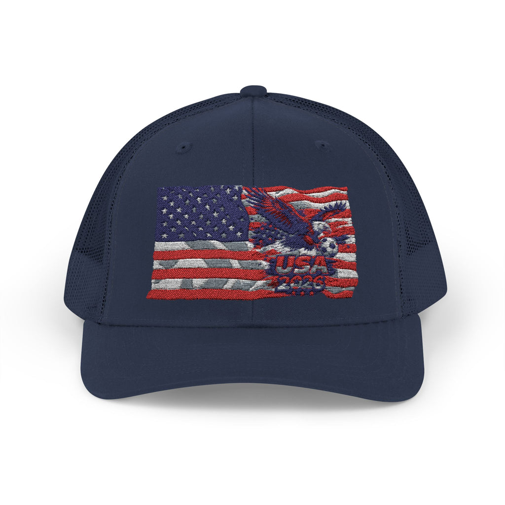 American Eagle Flag Trucker Cap – Distressed USA Patriotic Snapback