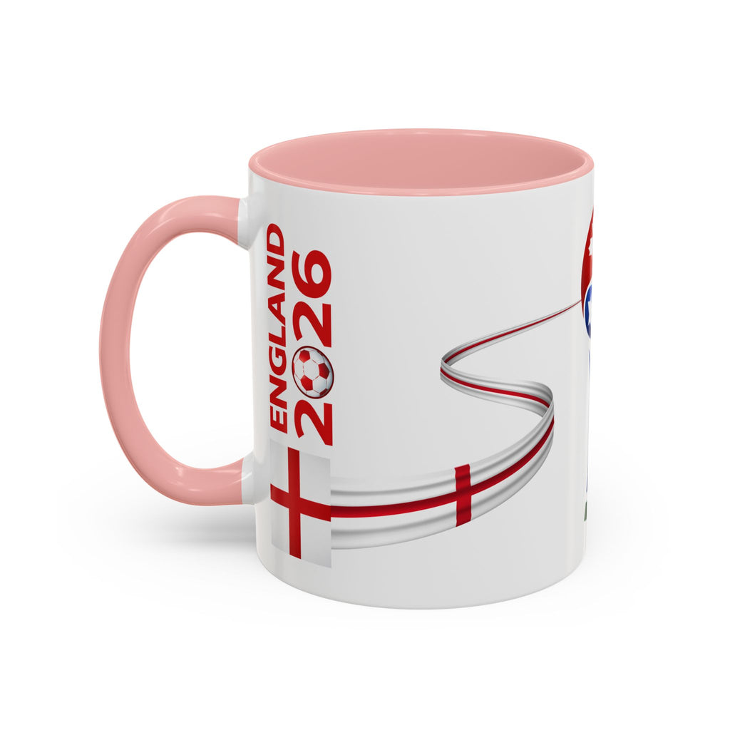 England 2026 Soccer Cup Accent Coffee Mug