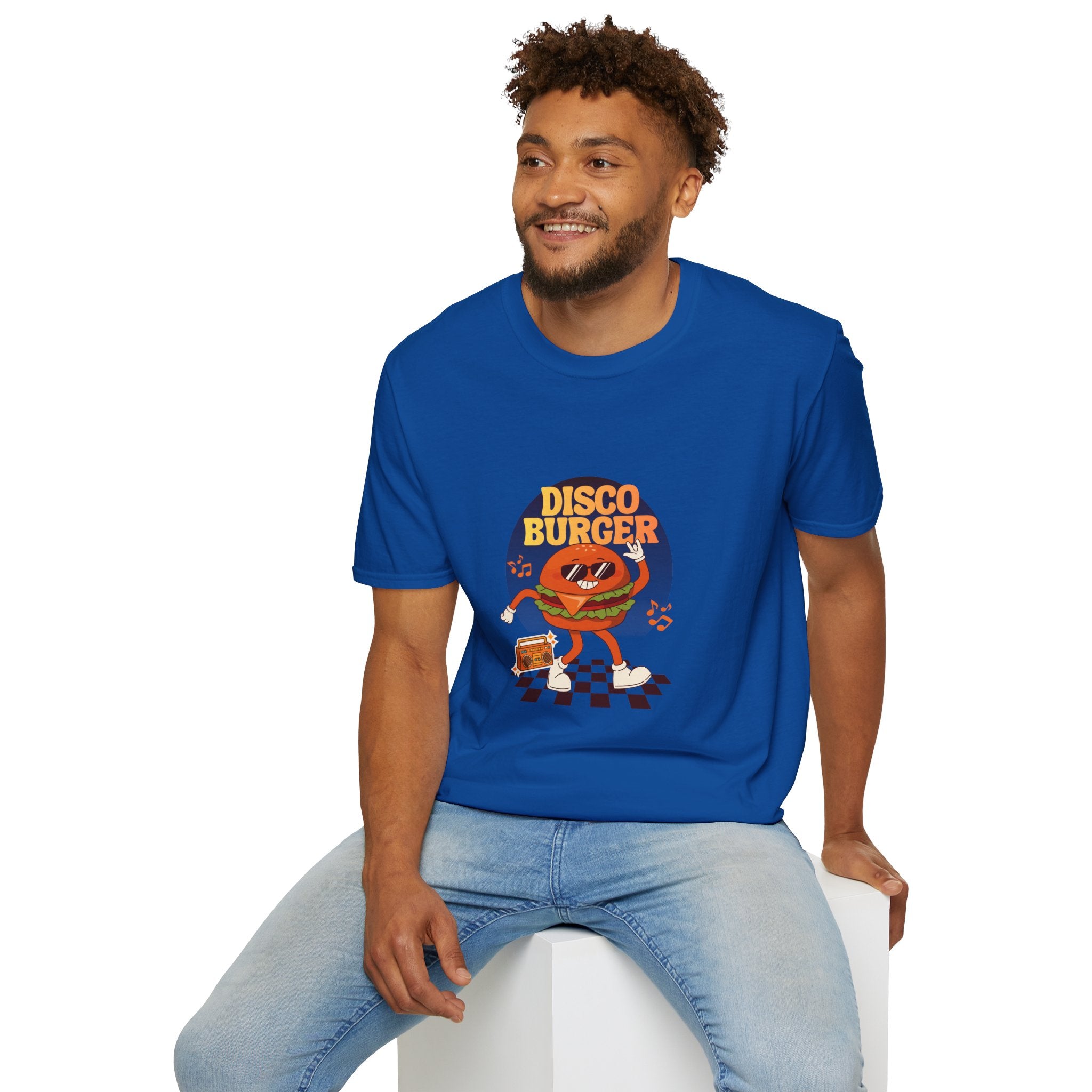 Disco Burger T-Shirt — Retro Dancing Burger Graphic Tee