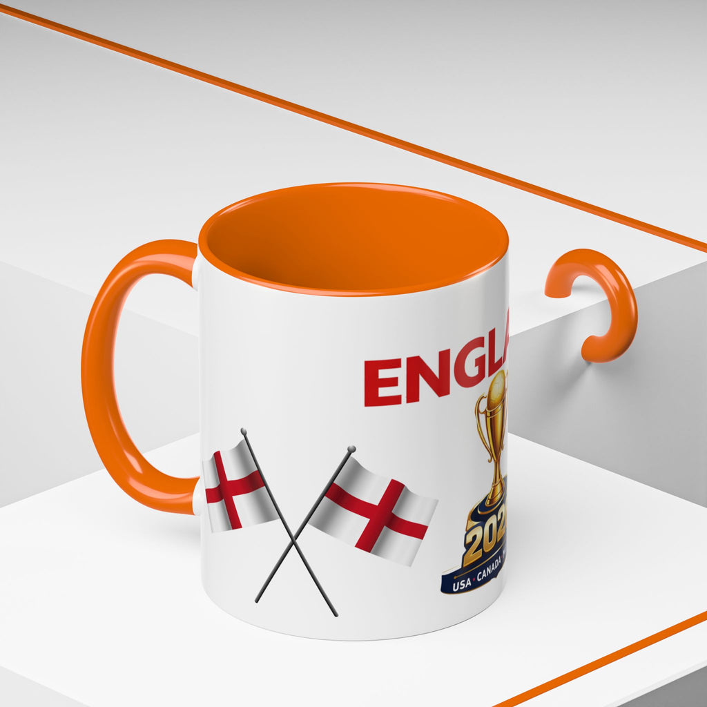 England 2026 Soccer Trophy Accent Coffee Mug — Cup Fan Gift (11/15oz)
