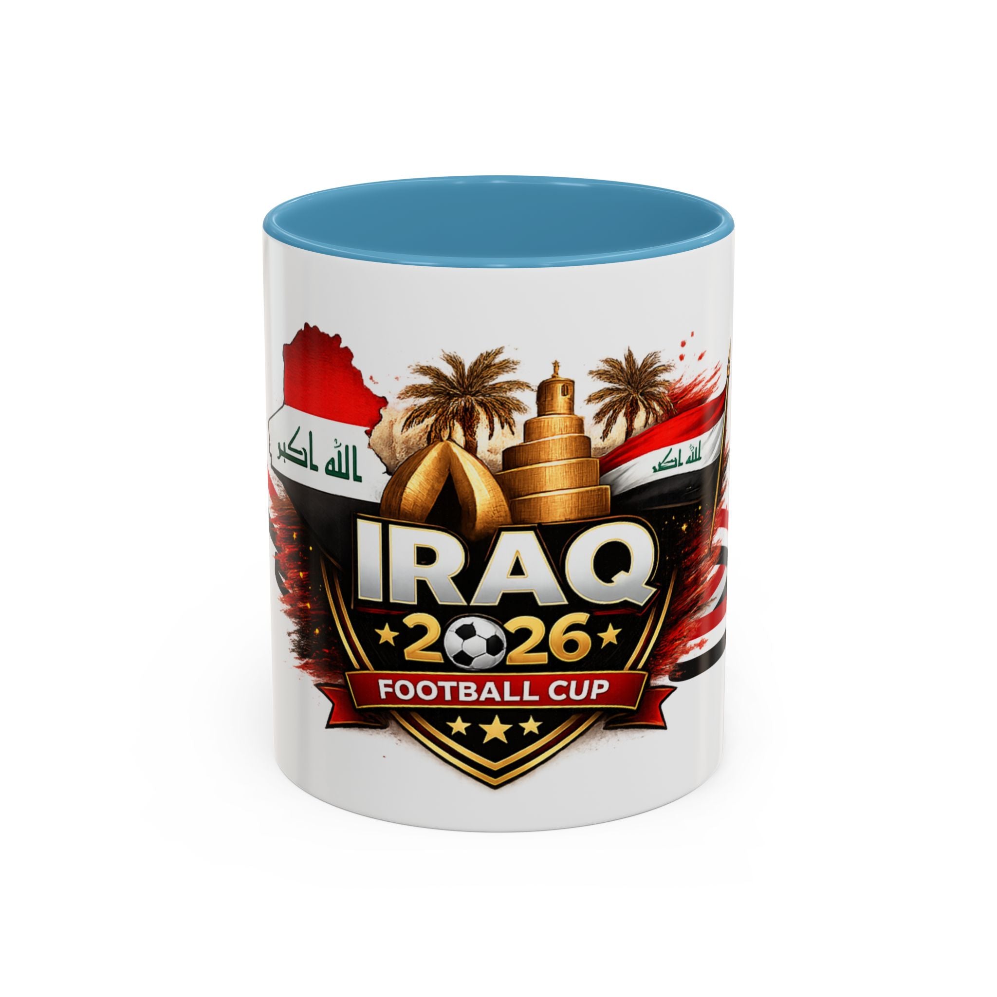 Iraq 2026 Football Cup Accent Coffee Mug – National Team Soccer Fan Gift