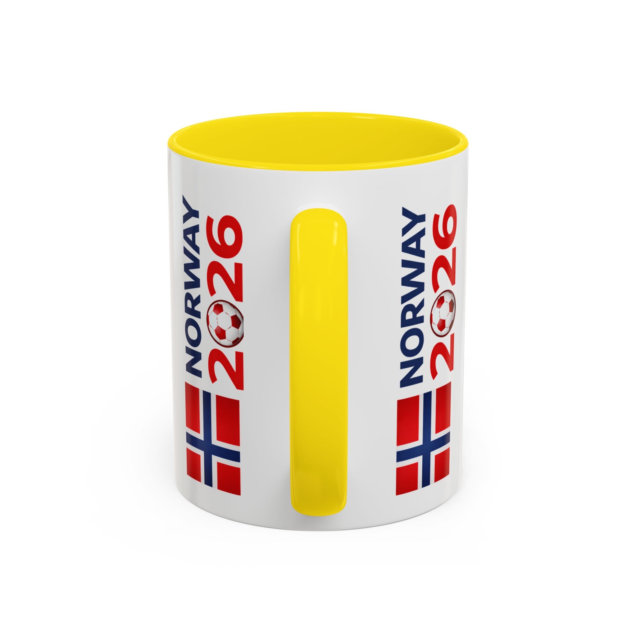 Norway Flag Accent Coffee Mug – Norway 2026 Soccer Fan Ceramic Mug (11/15oz)