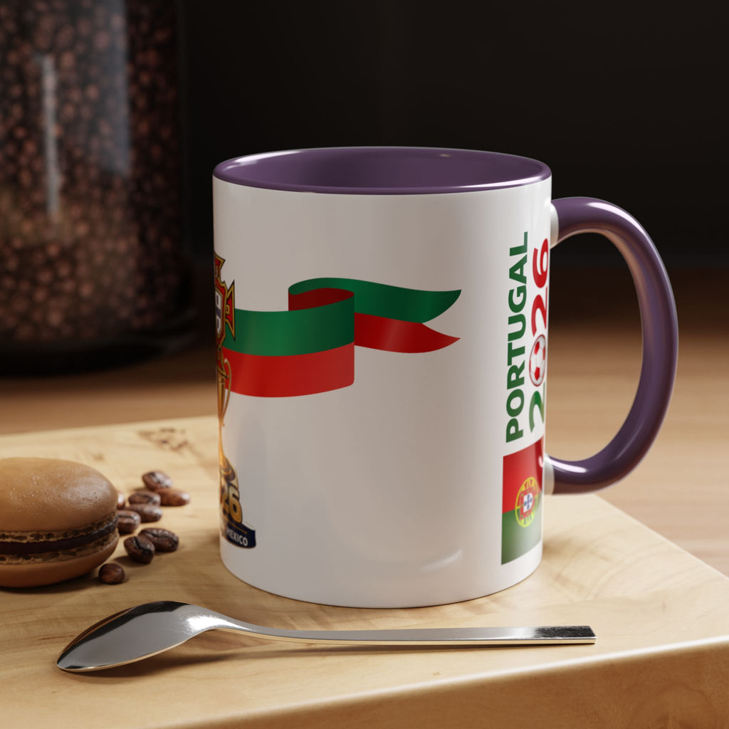 Portugal 2026 Soccer Cup Accent Coffee Mug – Portugal 2026 Trophy Design