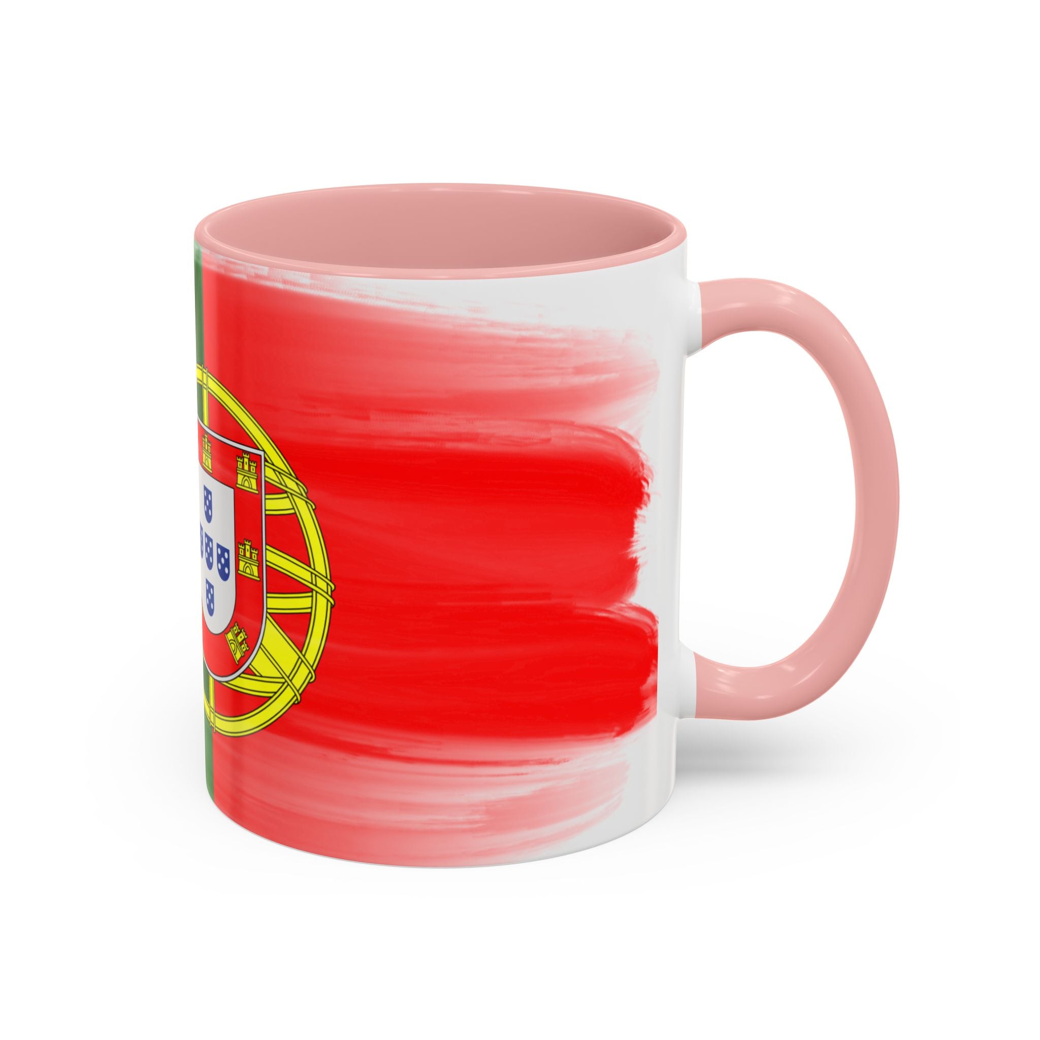 Portugal Flag Accent Coffee Mug — Painted Portuguese Crest Design (11/15oz)