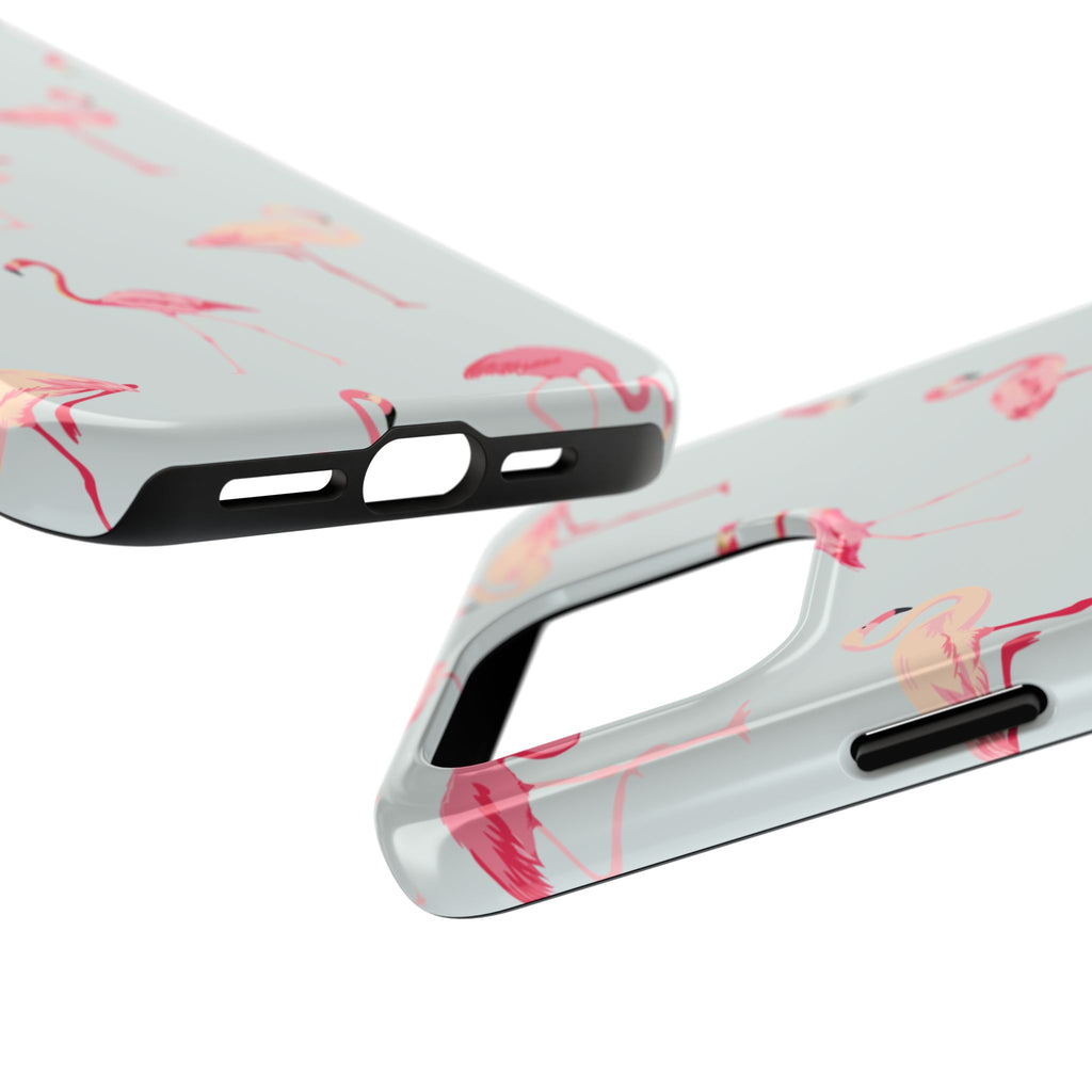 Flamingo Pattern Tough Phone Case — Cute Pink Birds Protective Phone Cover