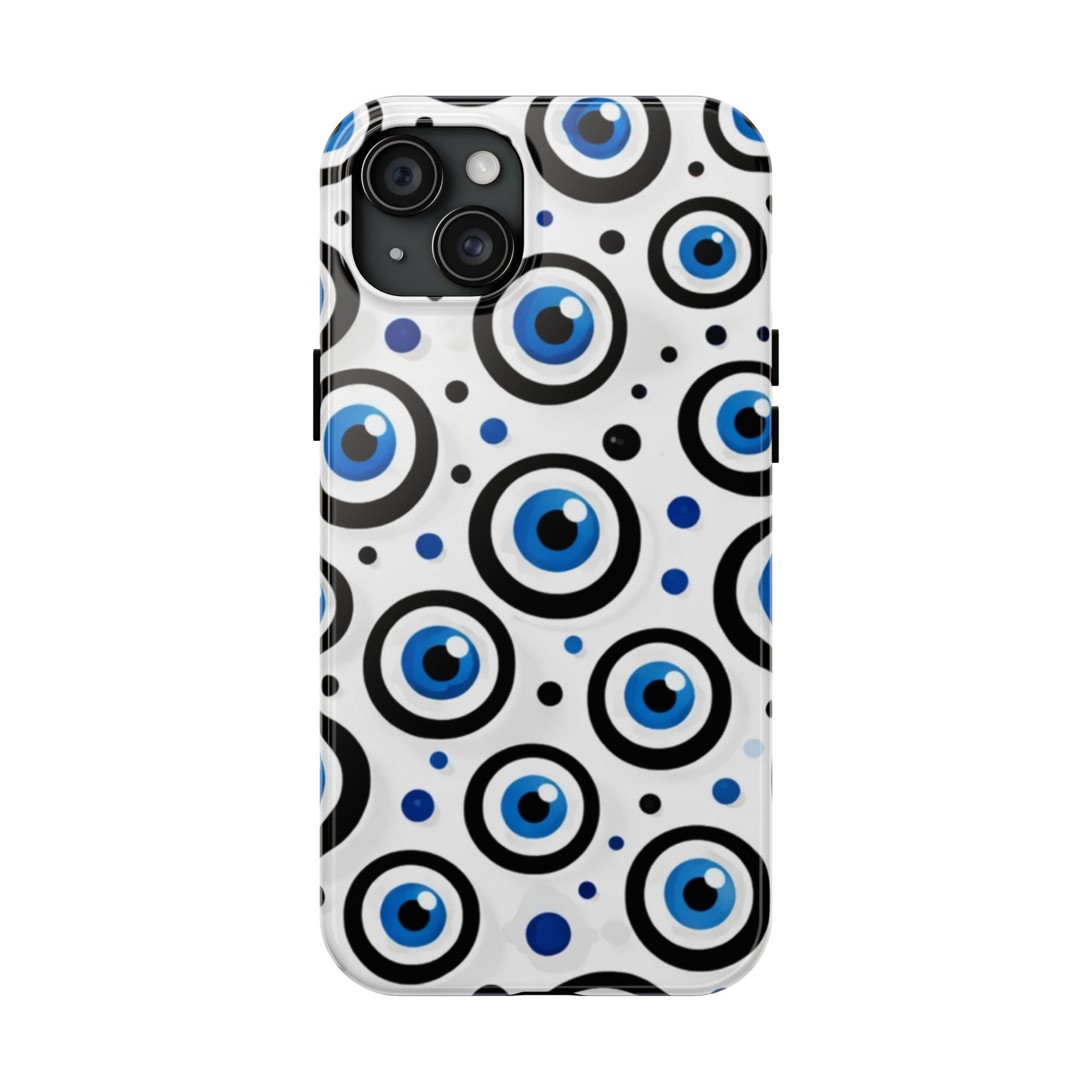 Blue Evil Eye Pattern Tough Phone Case — Protective Ceramic Nazar Design