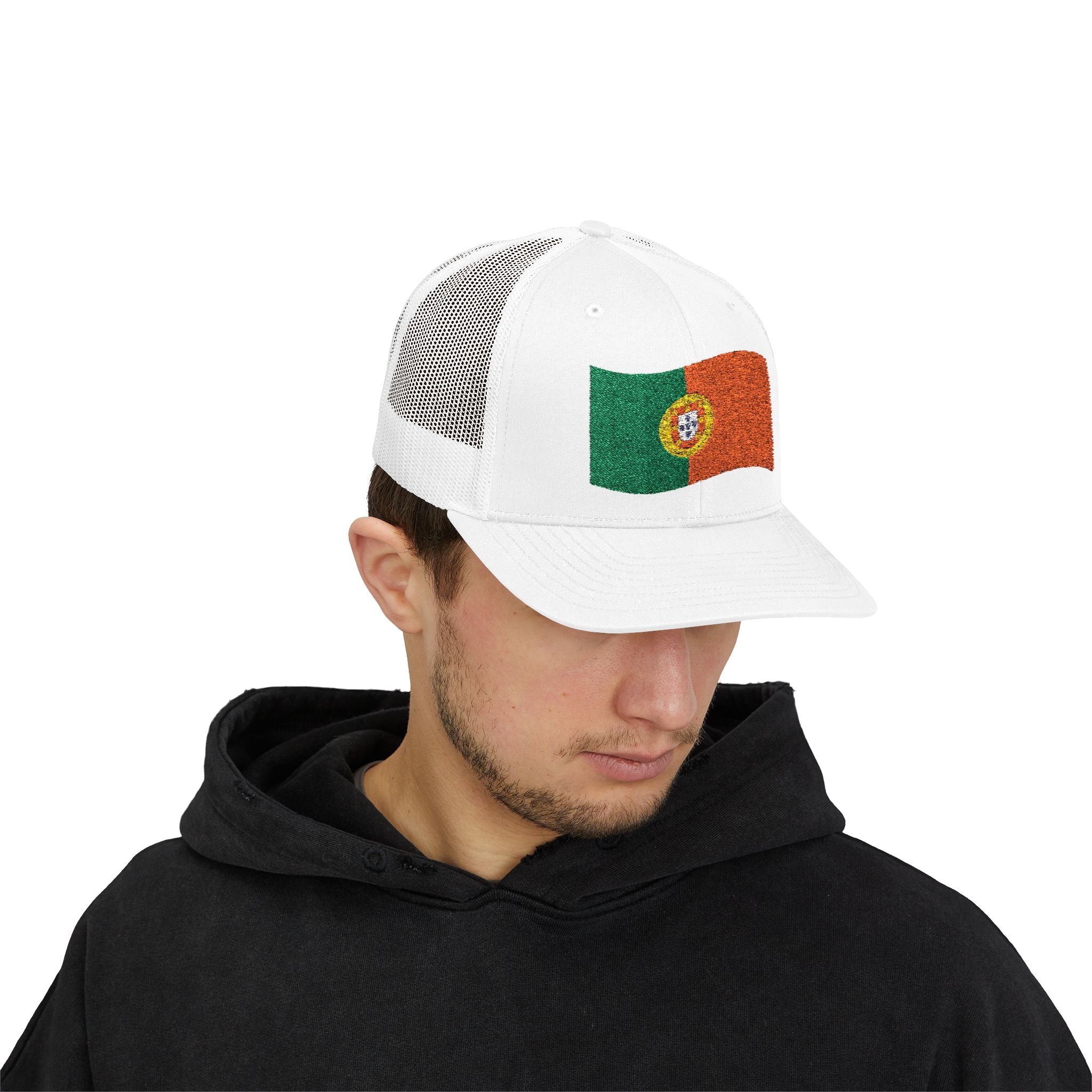 Portugal Flag Trucker Cap – Embroidered Portuguese Flag Snapback Hat