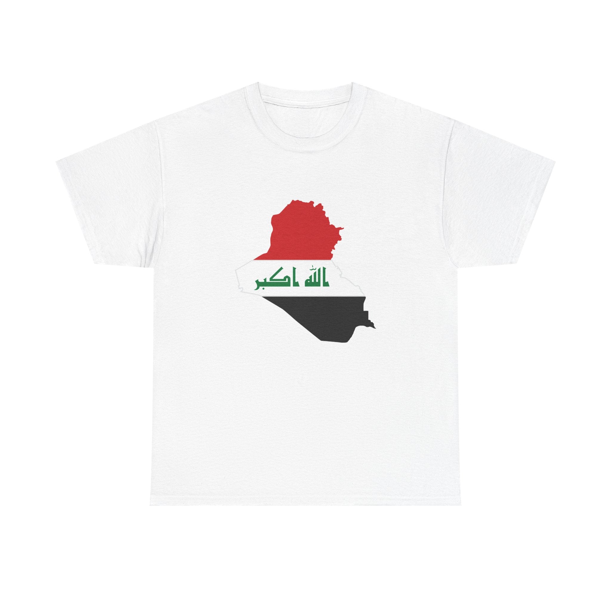 Iraq Flag Map T‑Shirt - Iraqi Pride Graphic Tee (Arabic 'Allahu Akbar')