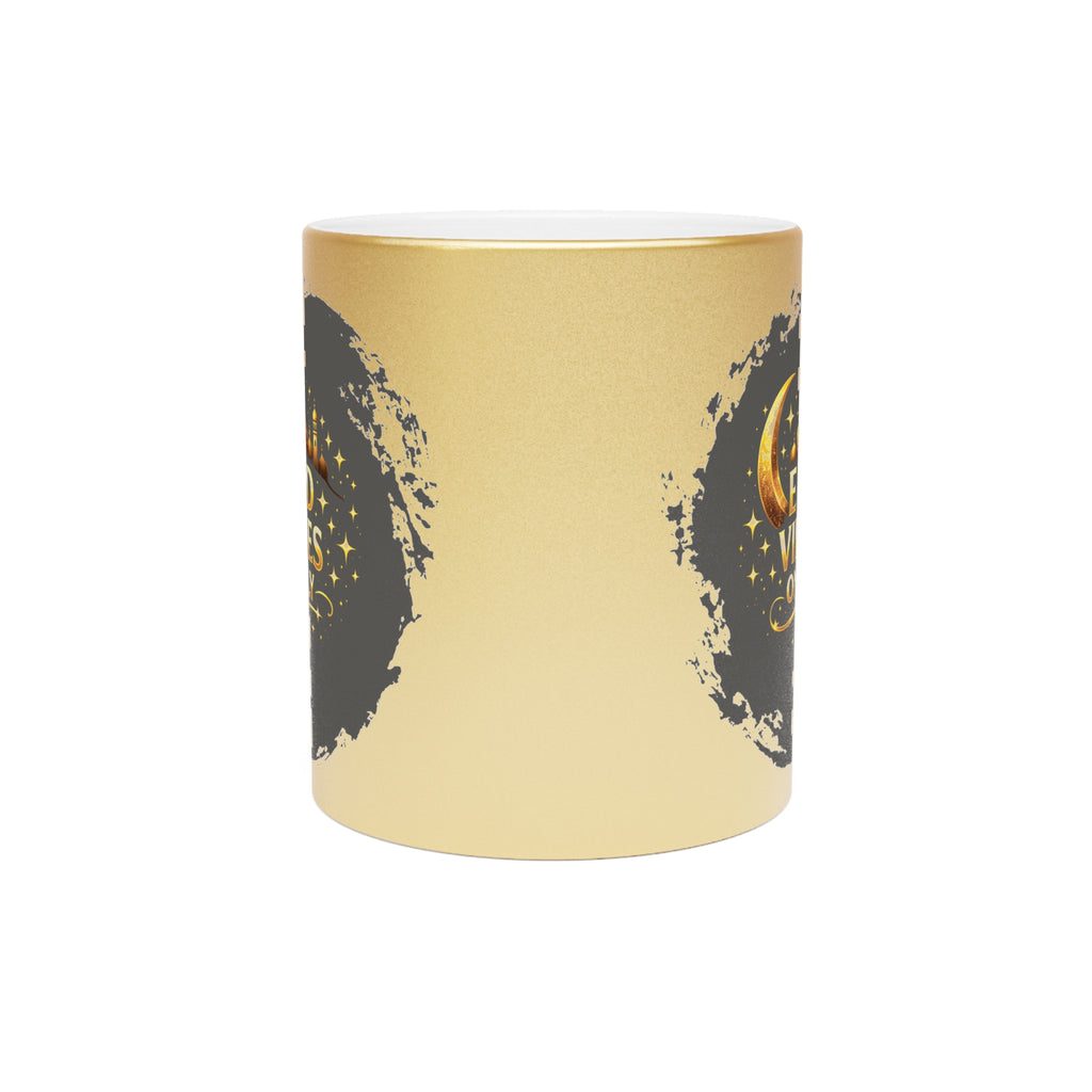 Eid Vibes Metallic Mug — Gold/Silver Ramadan Celebration Coffee Cup