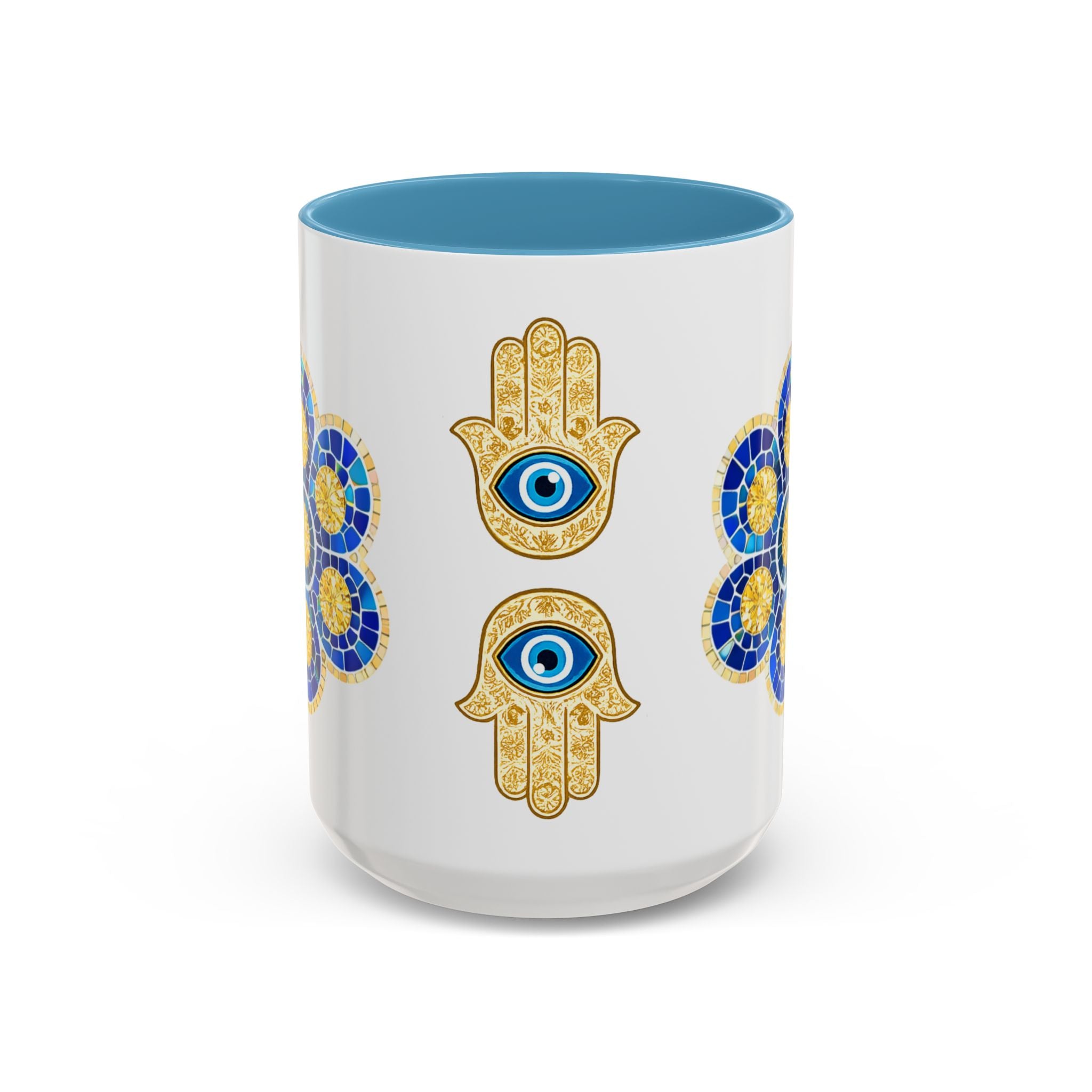 Evil Eye Hamsa Accent Coffee Mug