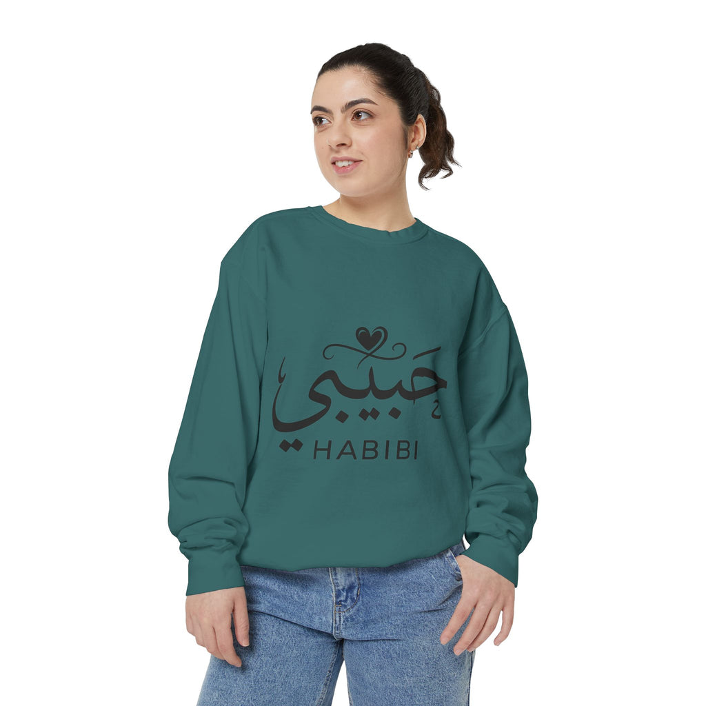 Habibi Sweatshirt — Arabic 'Habibi' Love Script Cozy Sweater