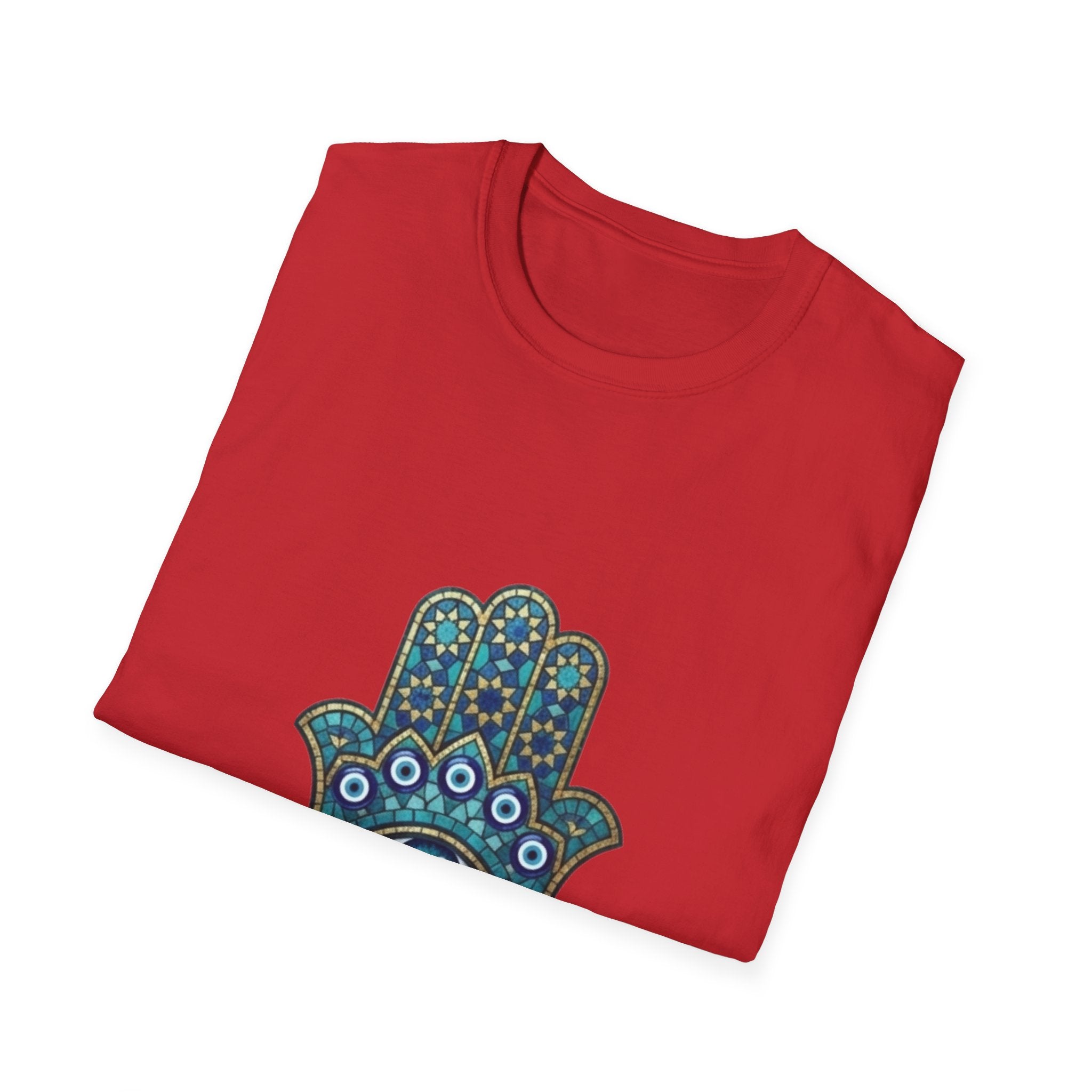 Hamsa Hand Tee with Evil Eye Print — Protective Symbol T-Shirt