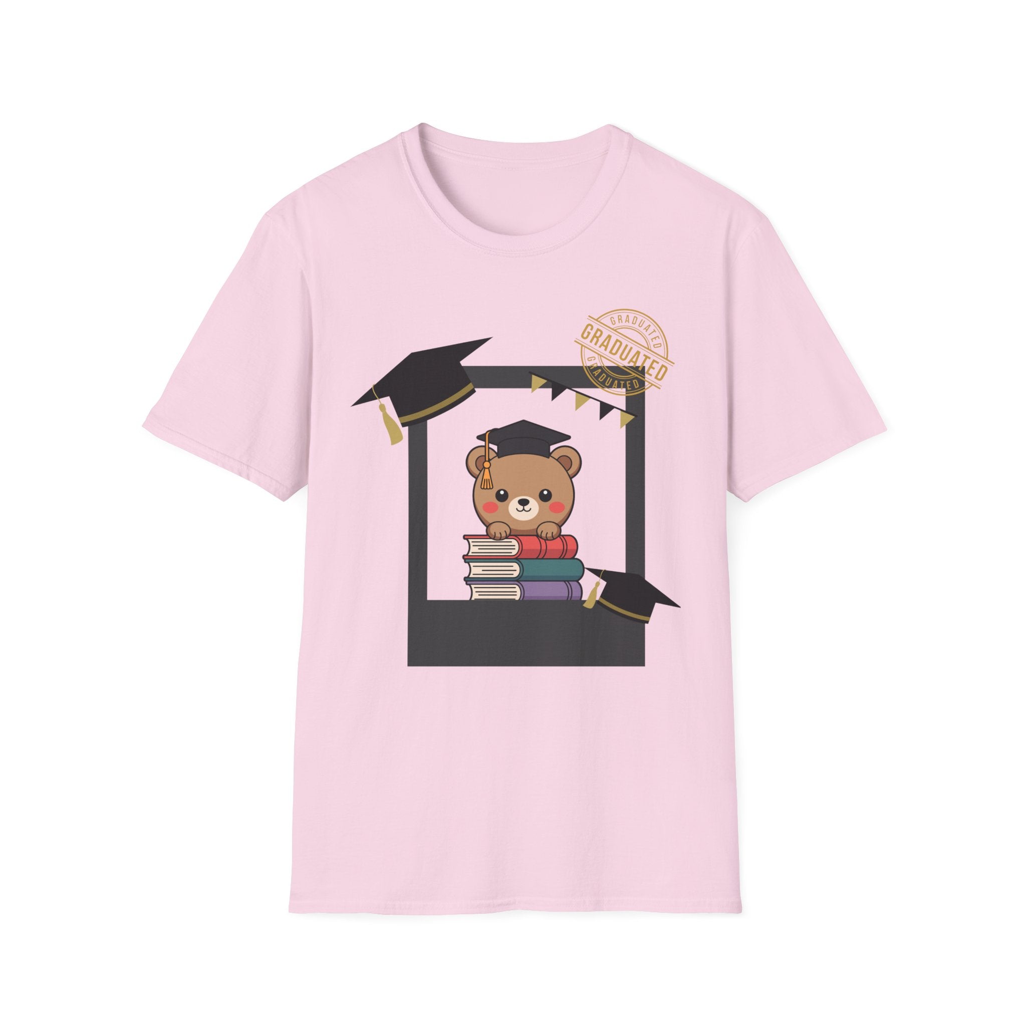 Graduation Bear T-Shirt — Cute Cap & Books Grad Tee for Kids