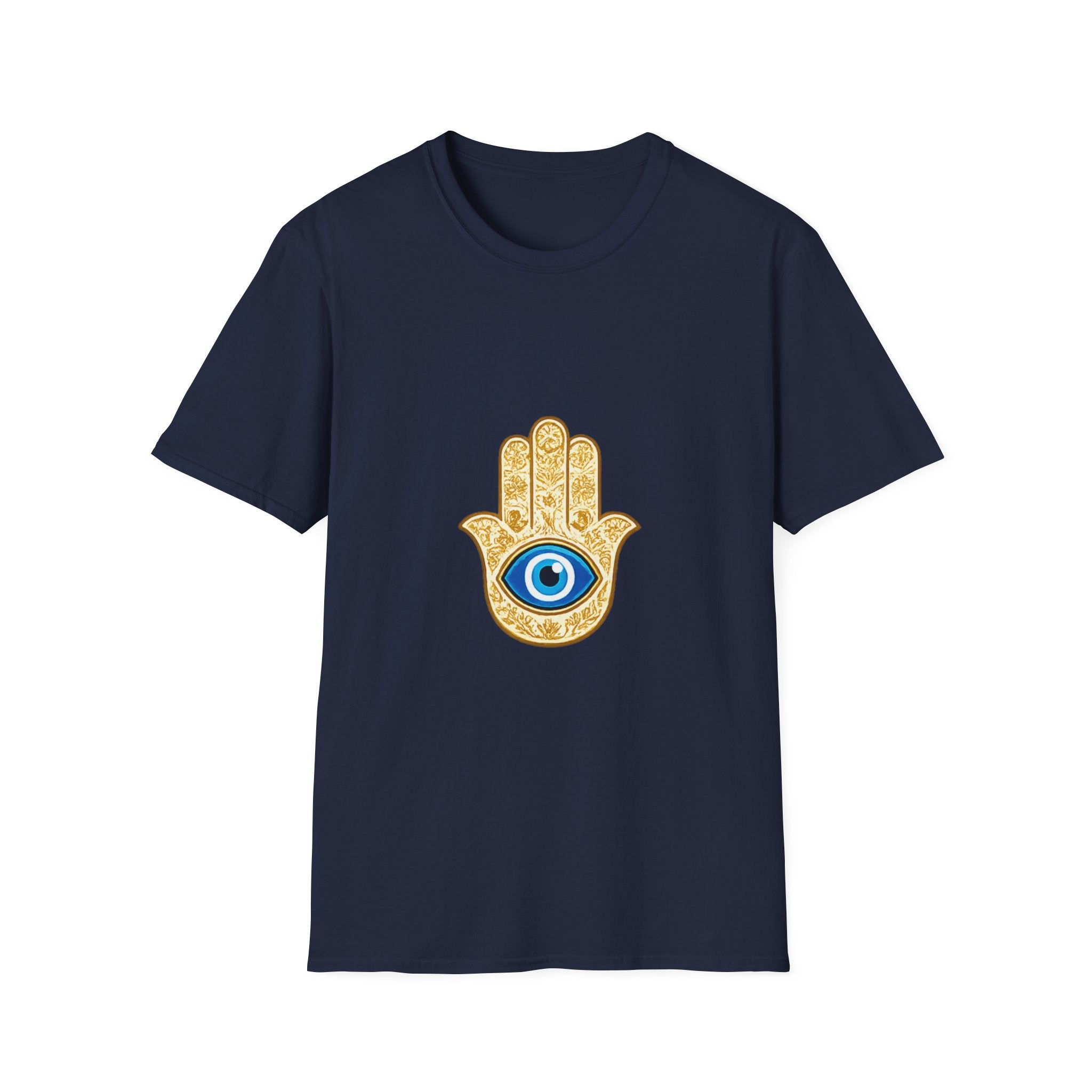 Hamsa Hand T-Shirt with Blue Evil Eye — Protective Spiritual Symbol Tee