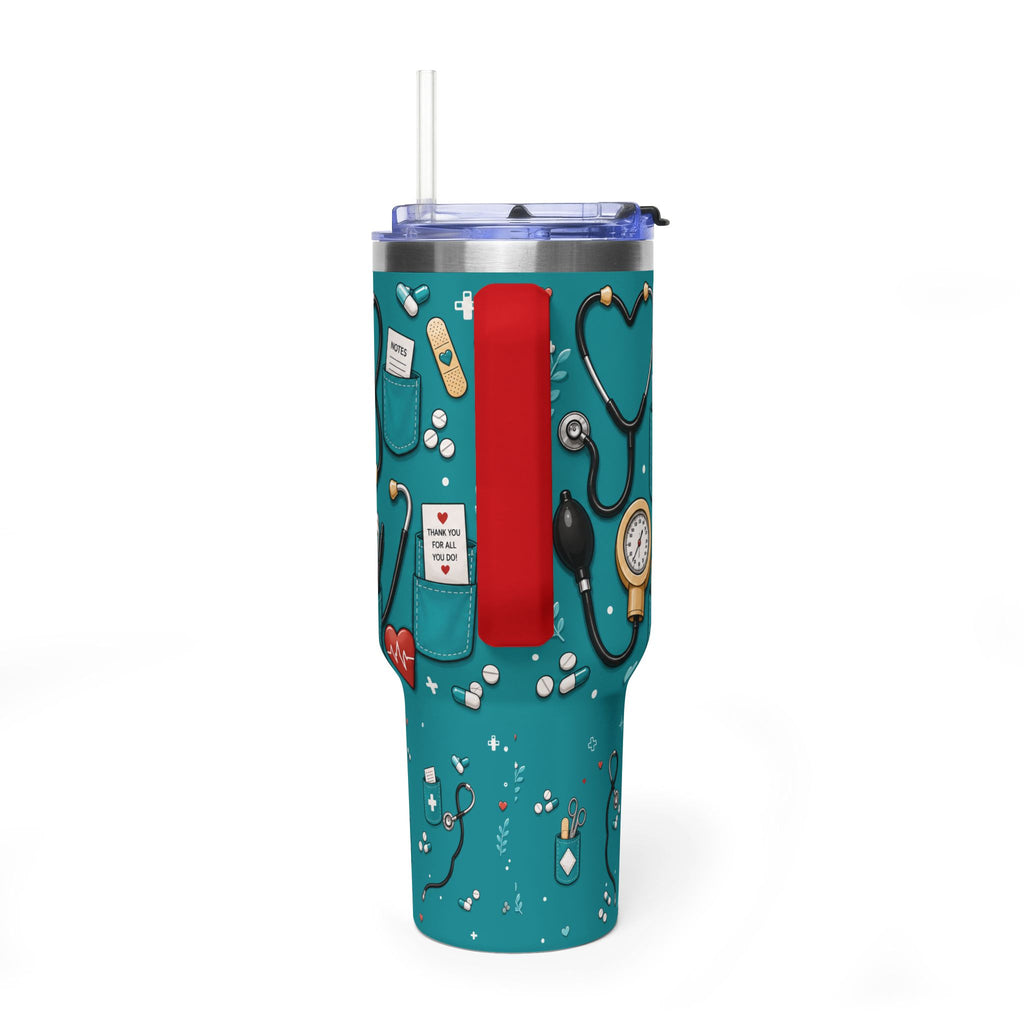 Nurse Nutrition 40oz Vacuum Tumbler – Medical Tools Pattern Insulated Travel Mug