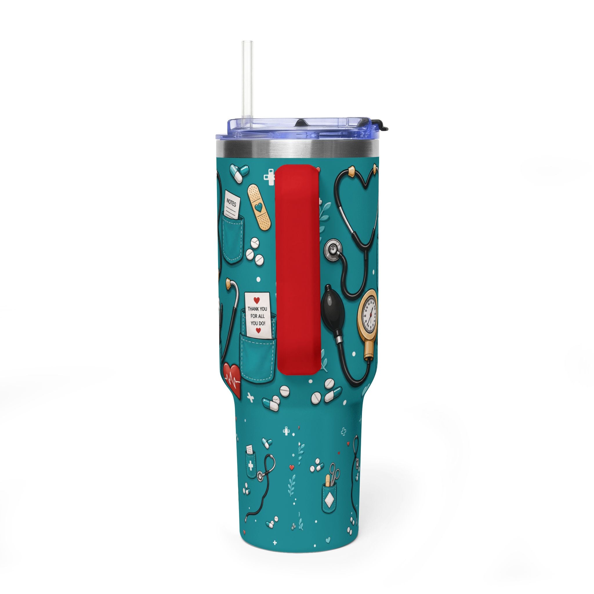 Nurse Nutrition 40oz Vacuum Tumbler – Medical Tools Pattern Insulated Travel Mug