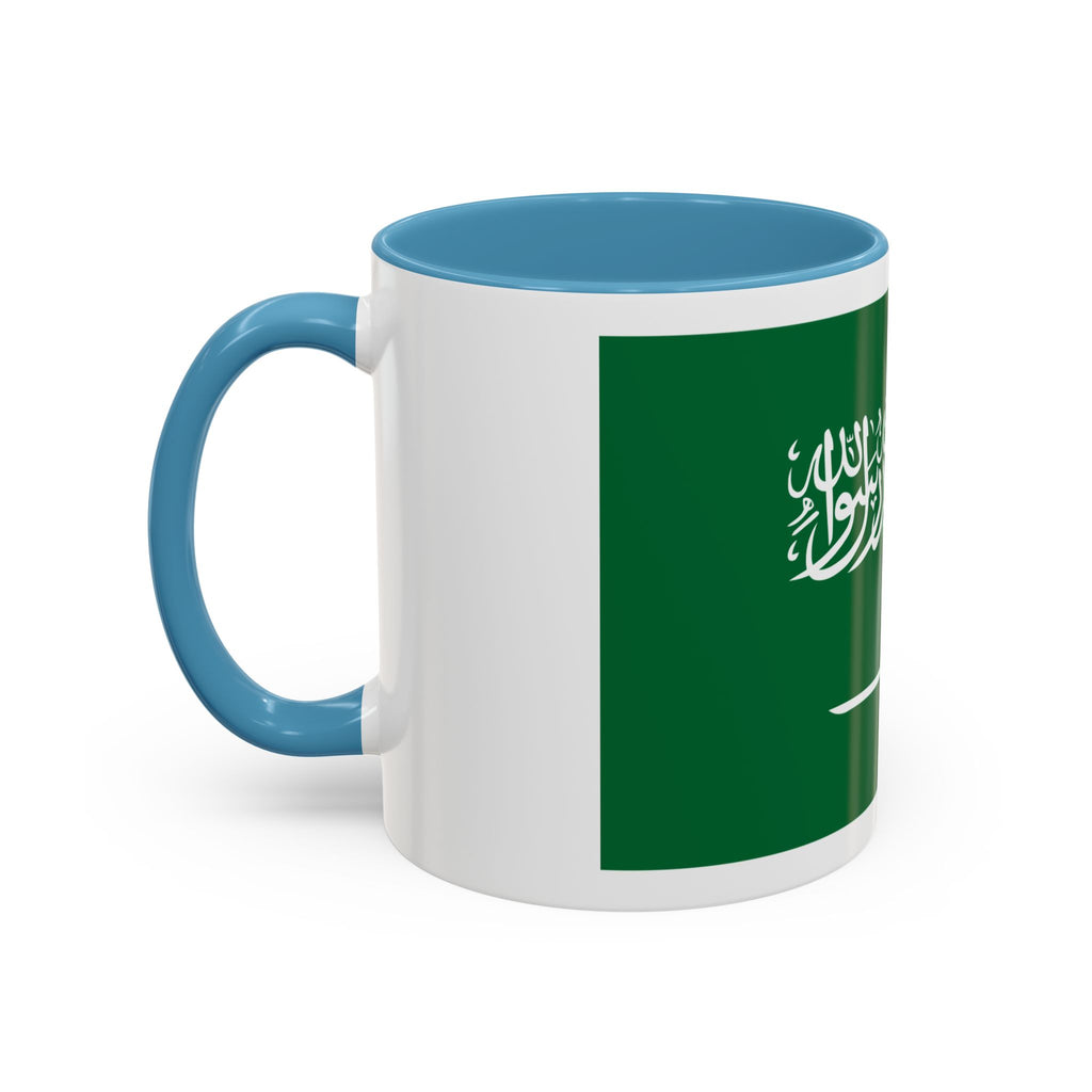 Saudi Arabia Flag Accent Coffee Mug — Patriotic 11/15oz Ceramic