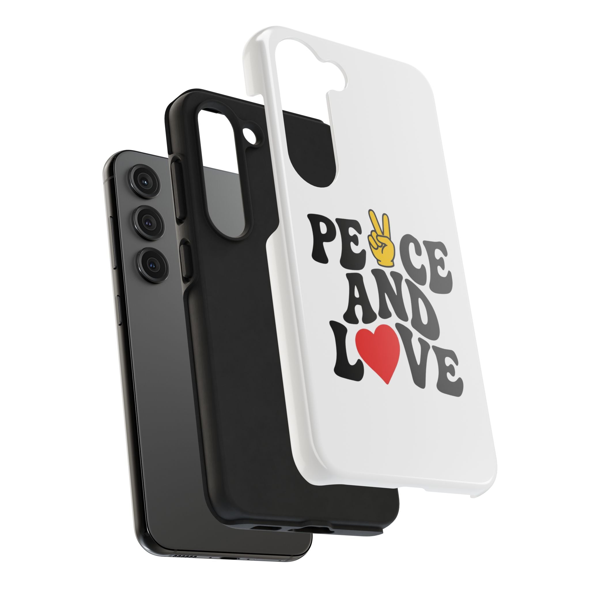 Peace and Love Tough Phone Case — Retro Peace Sign & Heart Protective Cover