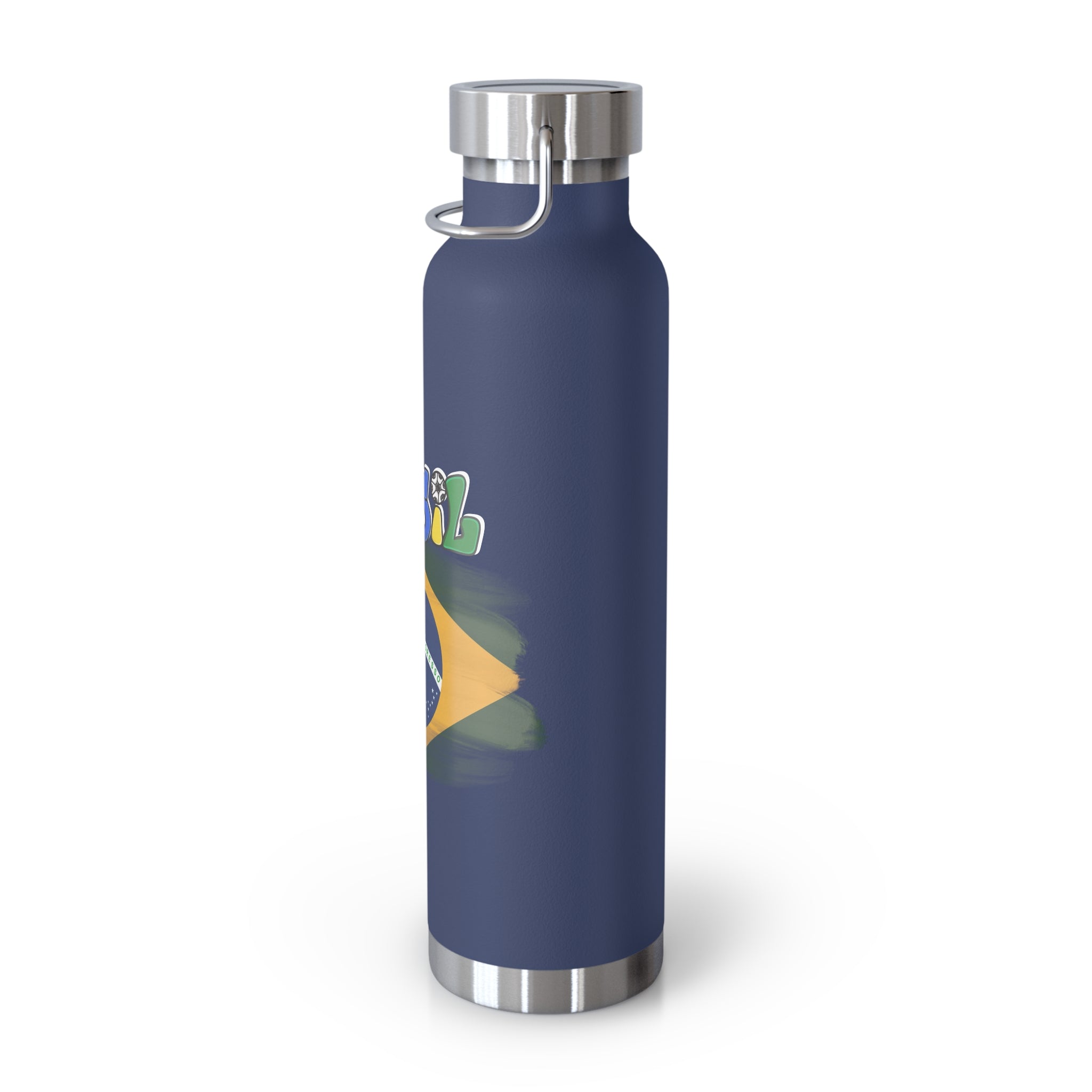 Brazil Flag 22oz Vacuum Bottle — Insulated Copper Water Bottle with Brasil Graphic