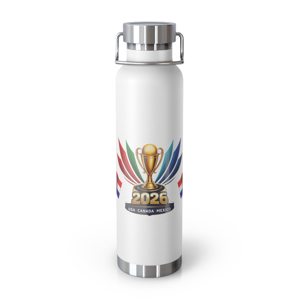 Croatia 2026 Soccer Tournament Stainless Bottle – USA Canada Mexico Championship Cup Design, 22oz Vacuum Insulated