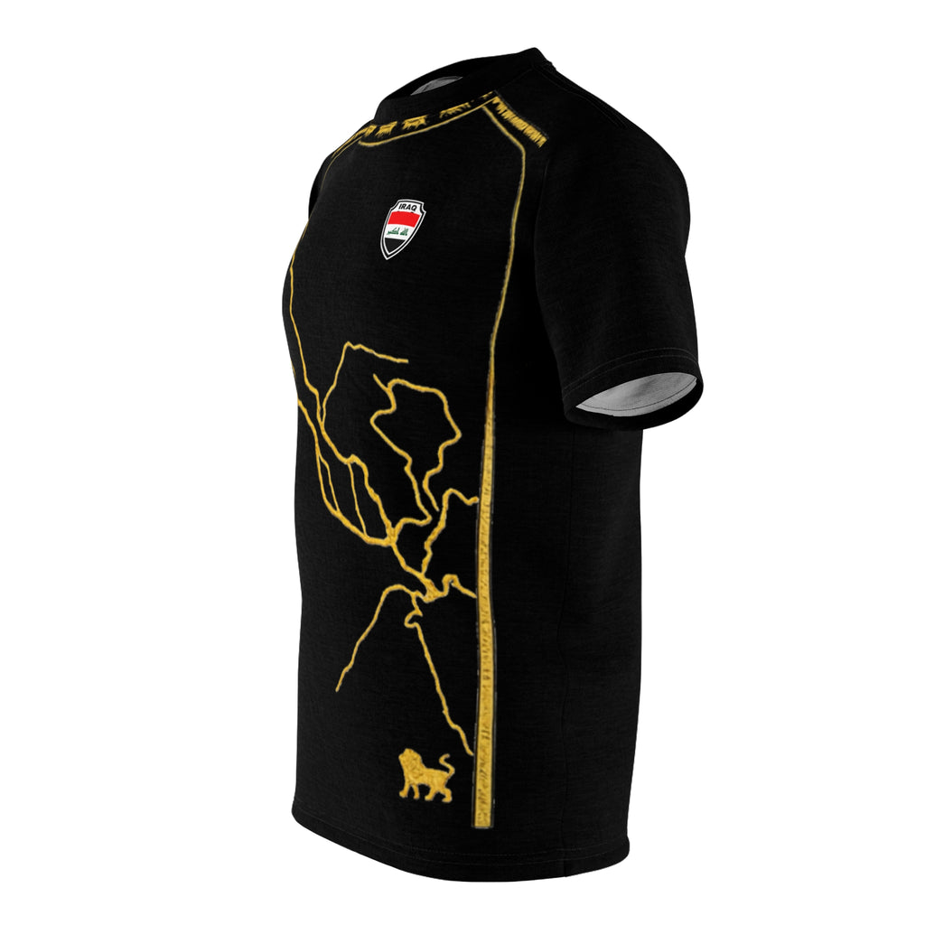 Iraq Black & Gold Lightning Graphic Tee — Bold Electric Design T-Shirt